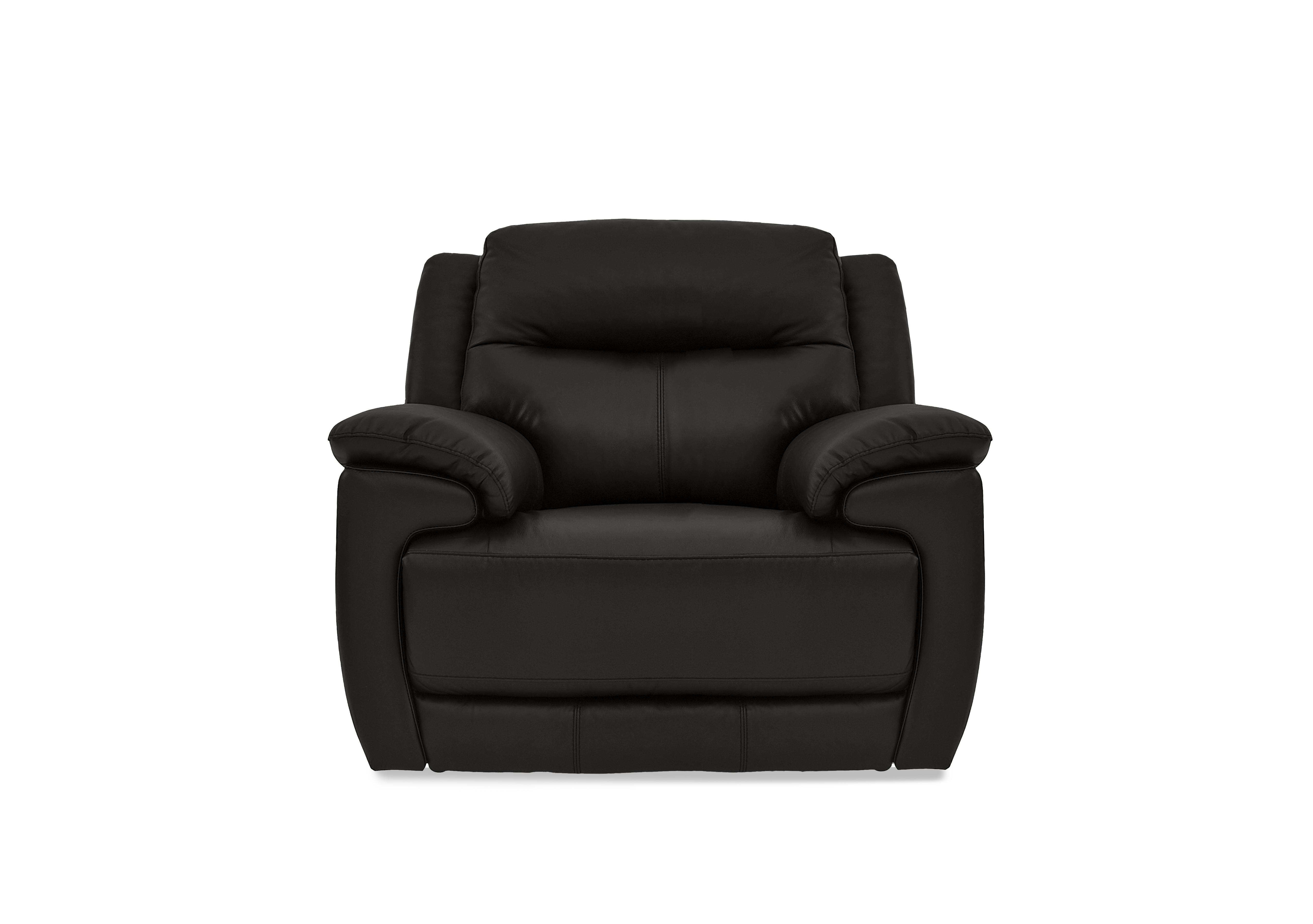 Touch Leather Armchair in Bv-3500 Classic Black on Furniture Village