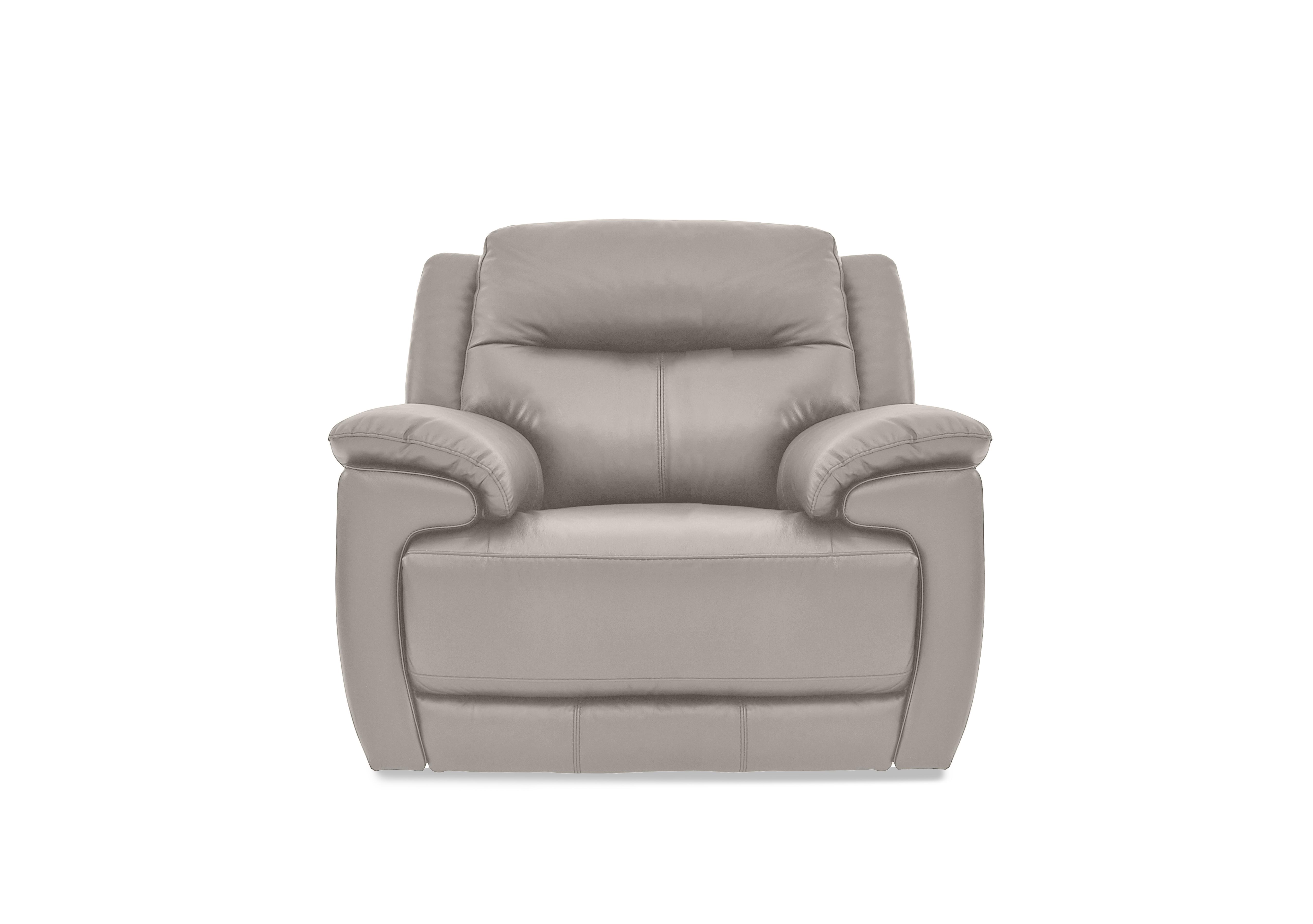 Touch Leather Armchair in Bv-946b Silver Grey on Furniture Village