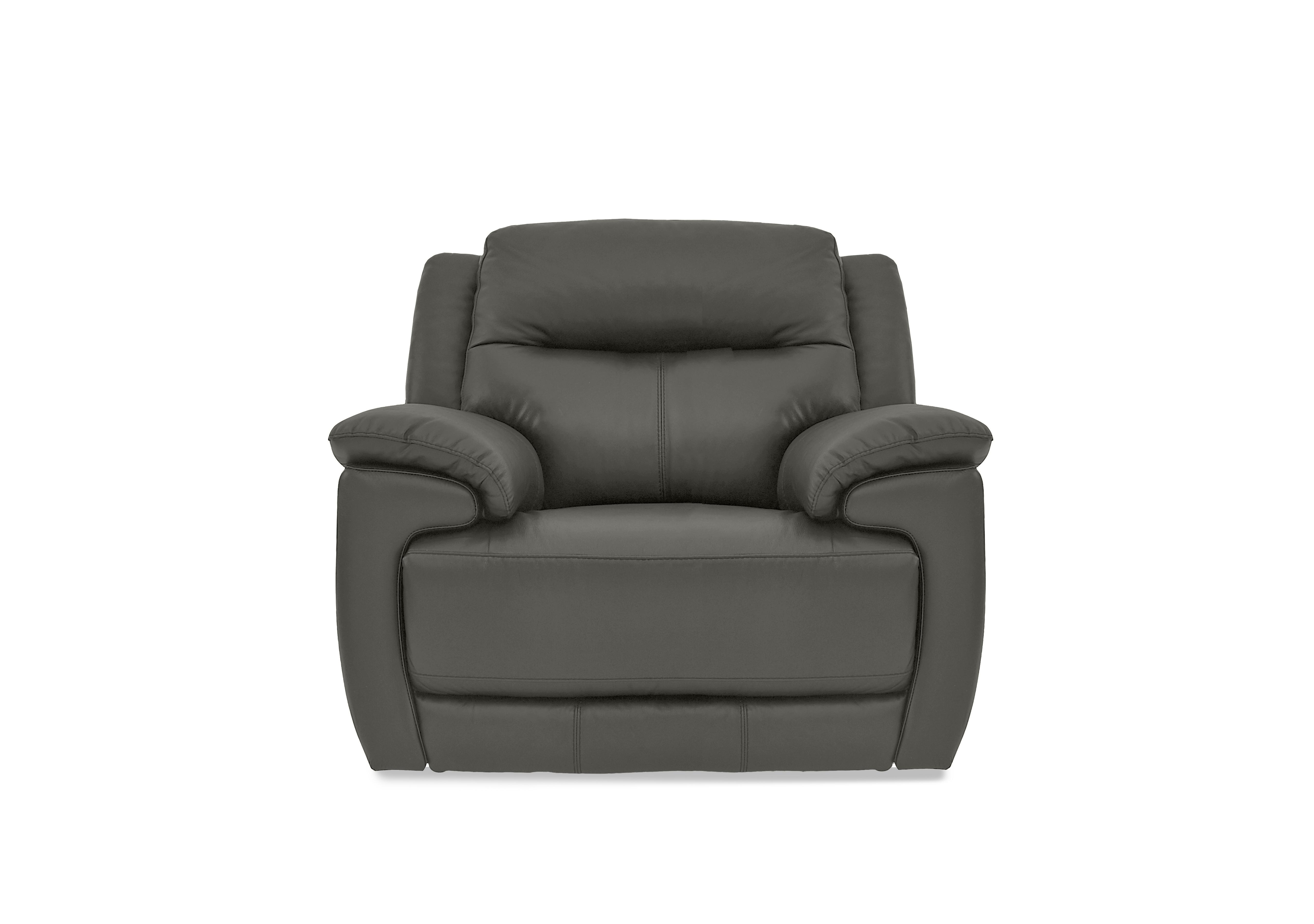 Touch Leather Armchair in Nc-088e Charcoal Grey on Furniture Village