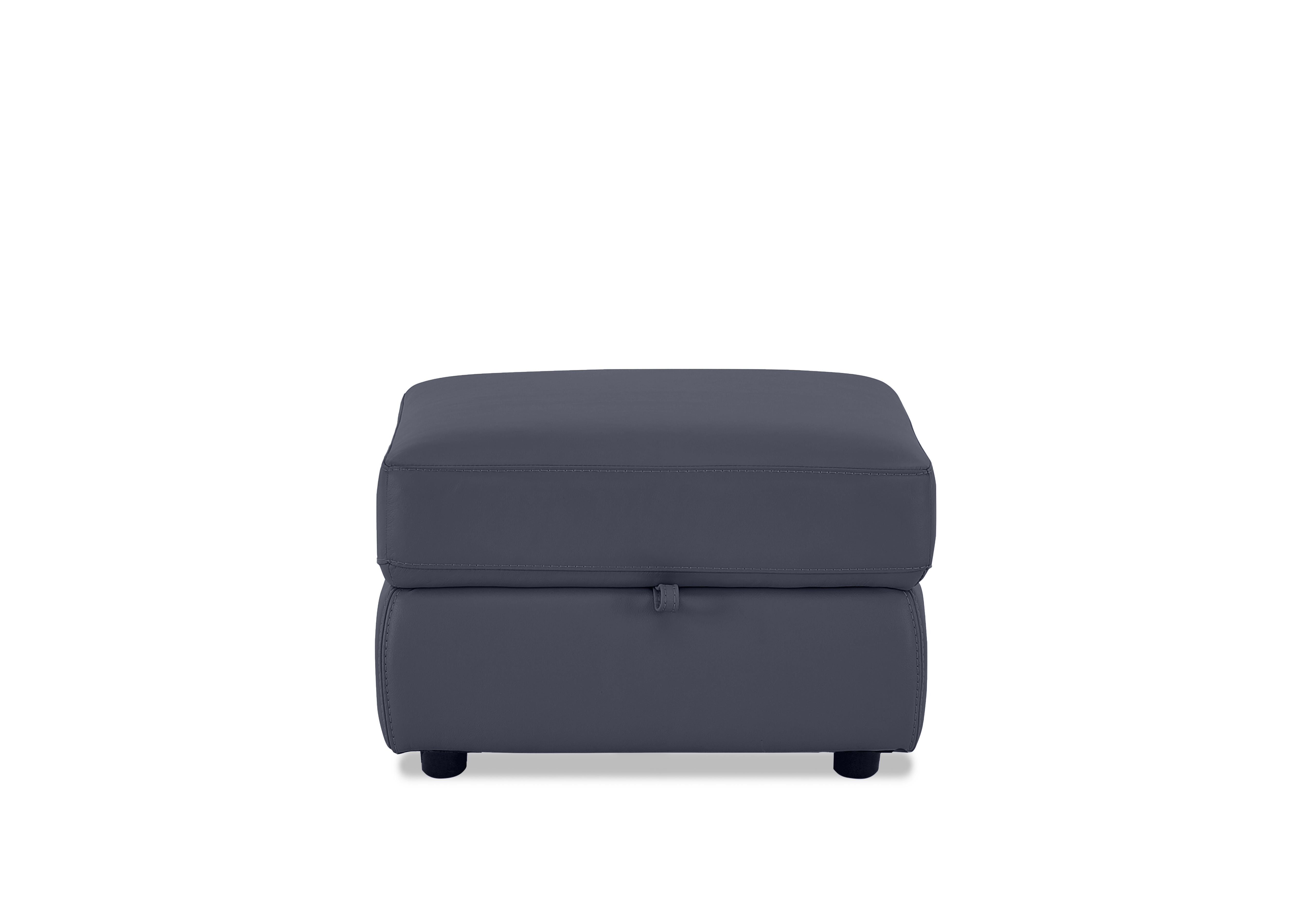 Touch Leather Storage Footstool in Bv-313e Ocean Blue on Furniture Village