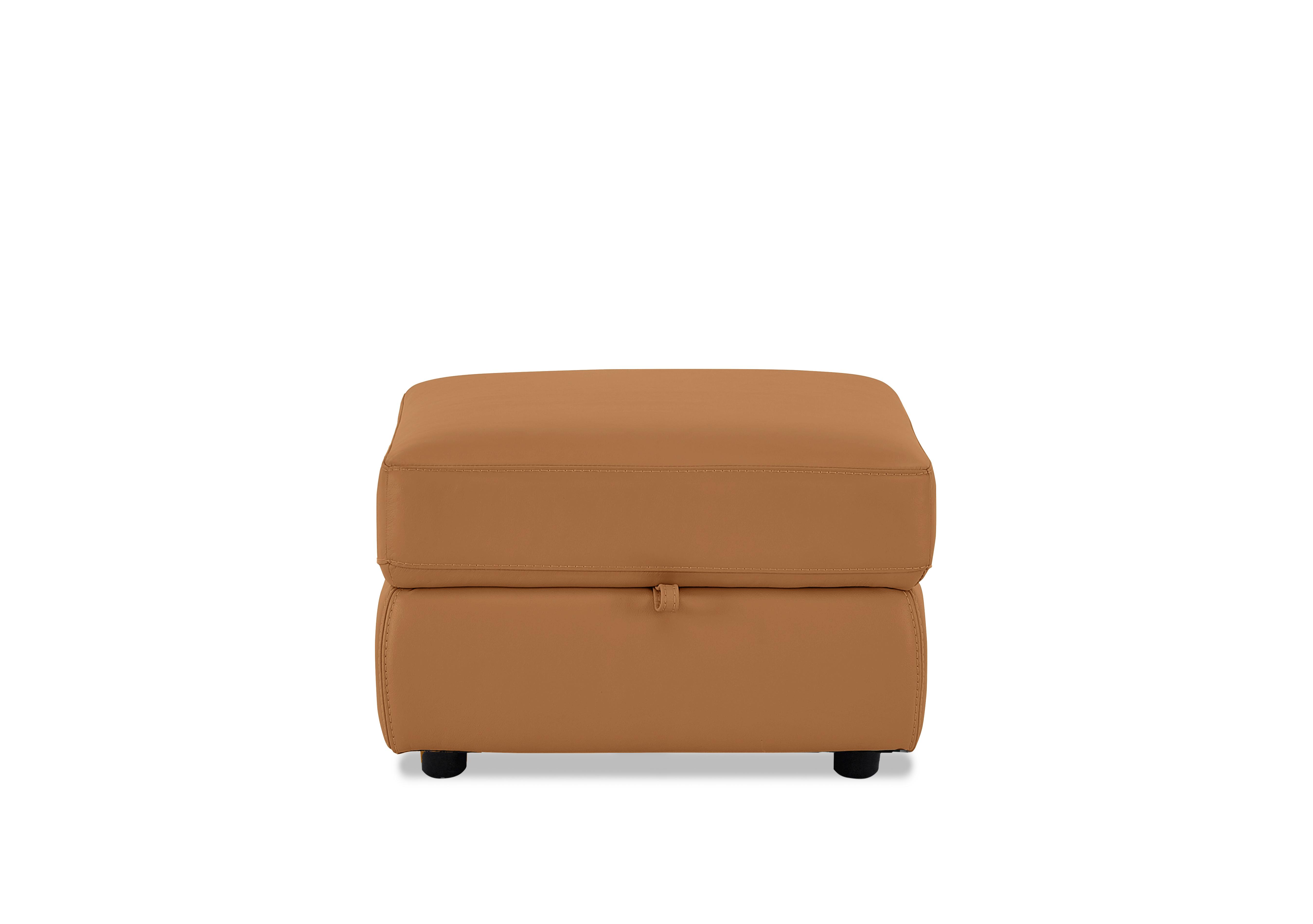 Touch Leather Storage Footstool in Bv-335e Honey Yellow on Furniture Village