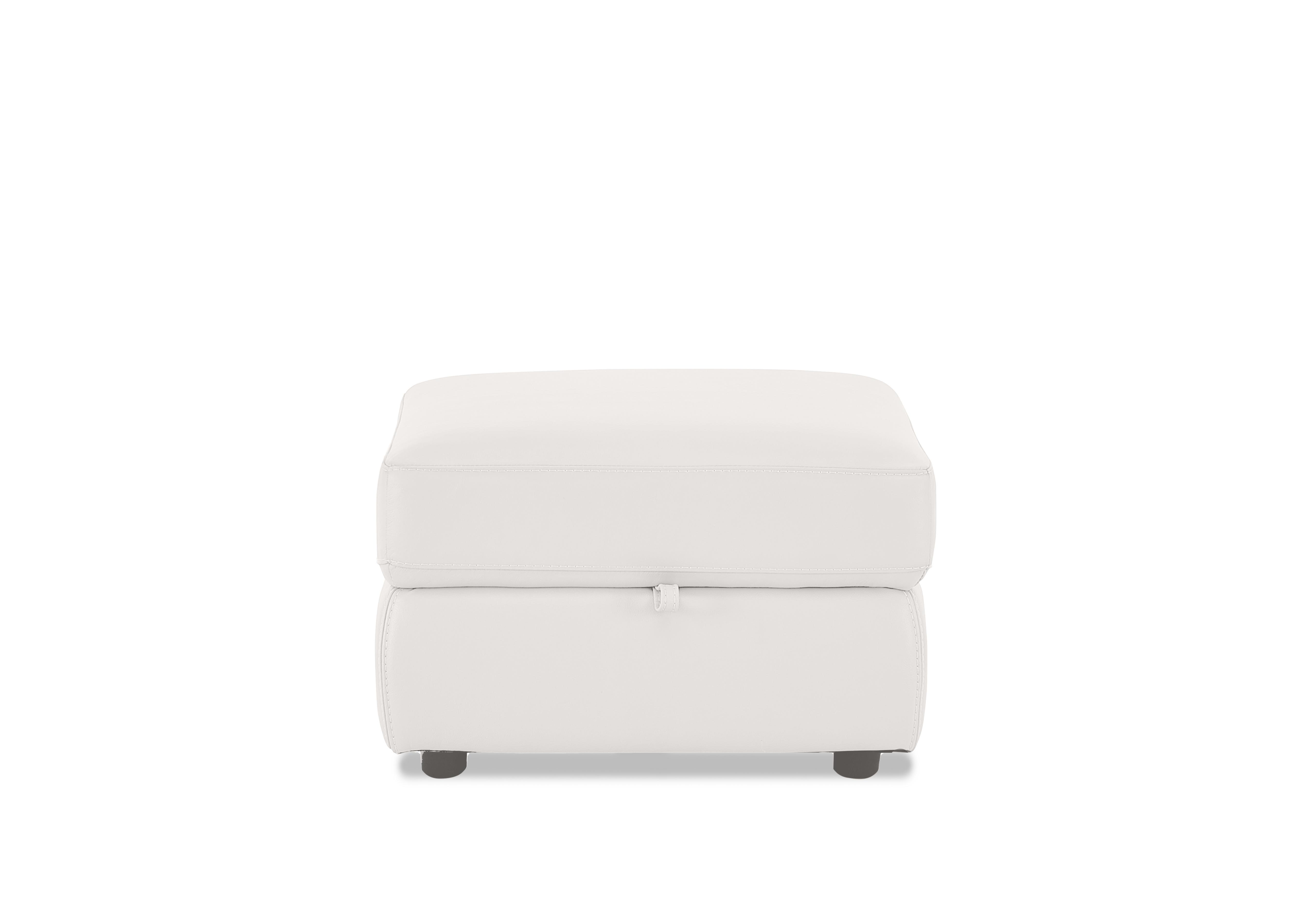 Touch Leather Storage Footstool in Nc-744d Star White on Furniture Village