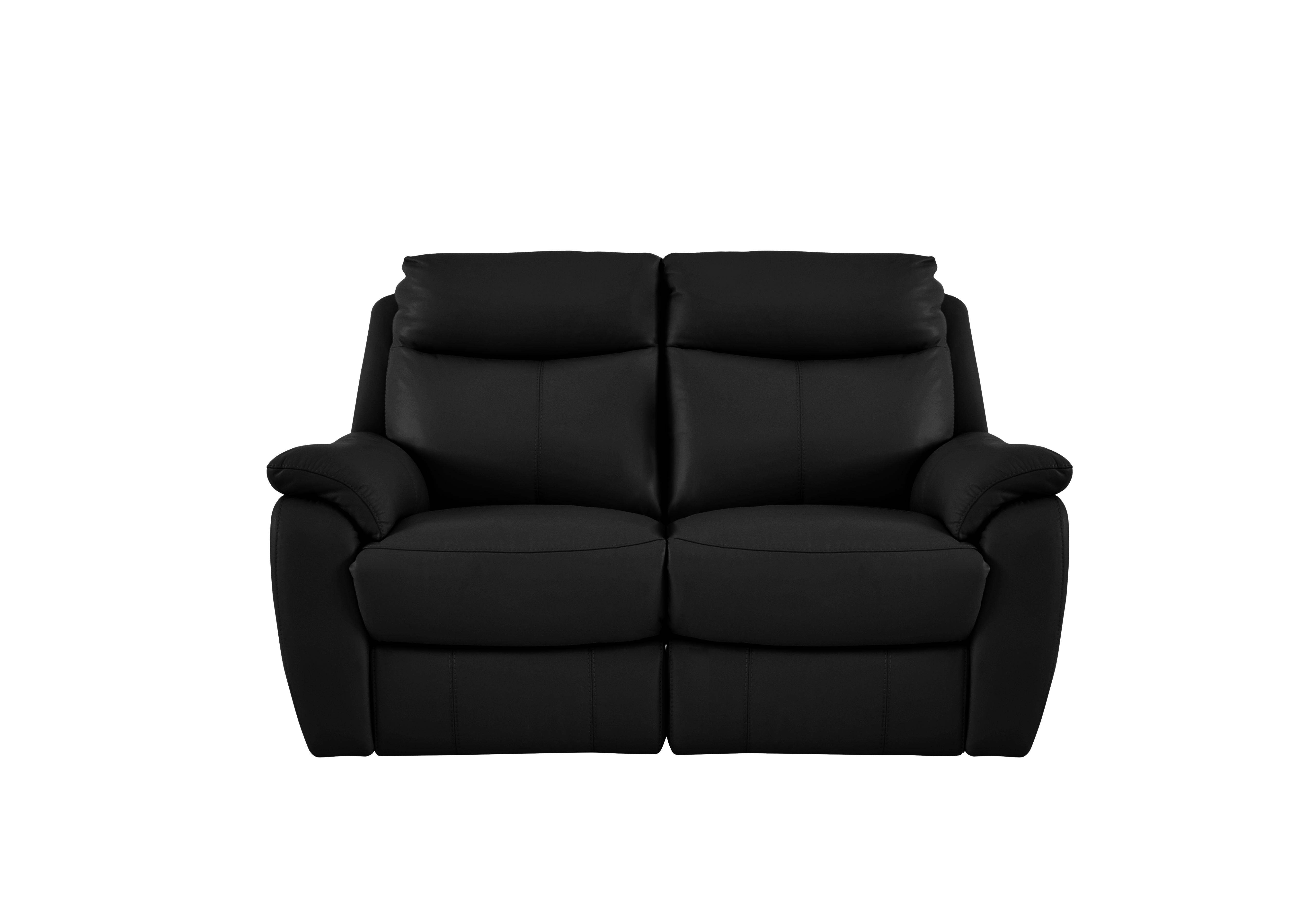 Snug 2 Seater Leather Sofa in Bv-3500 Classic Black on Furniture Village