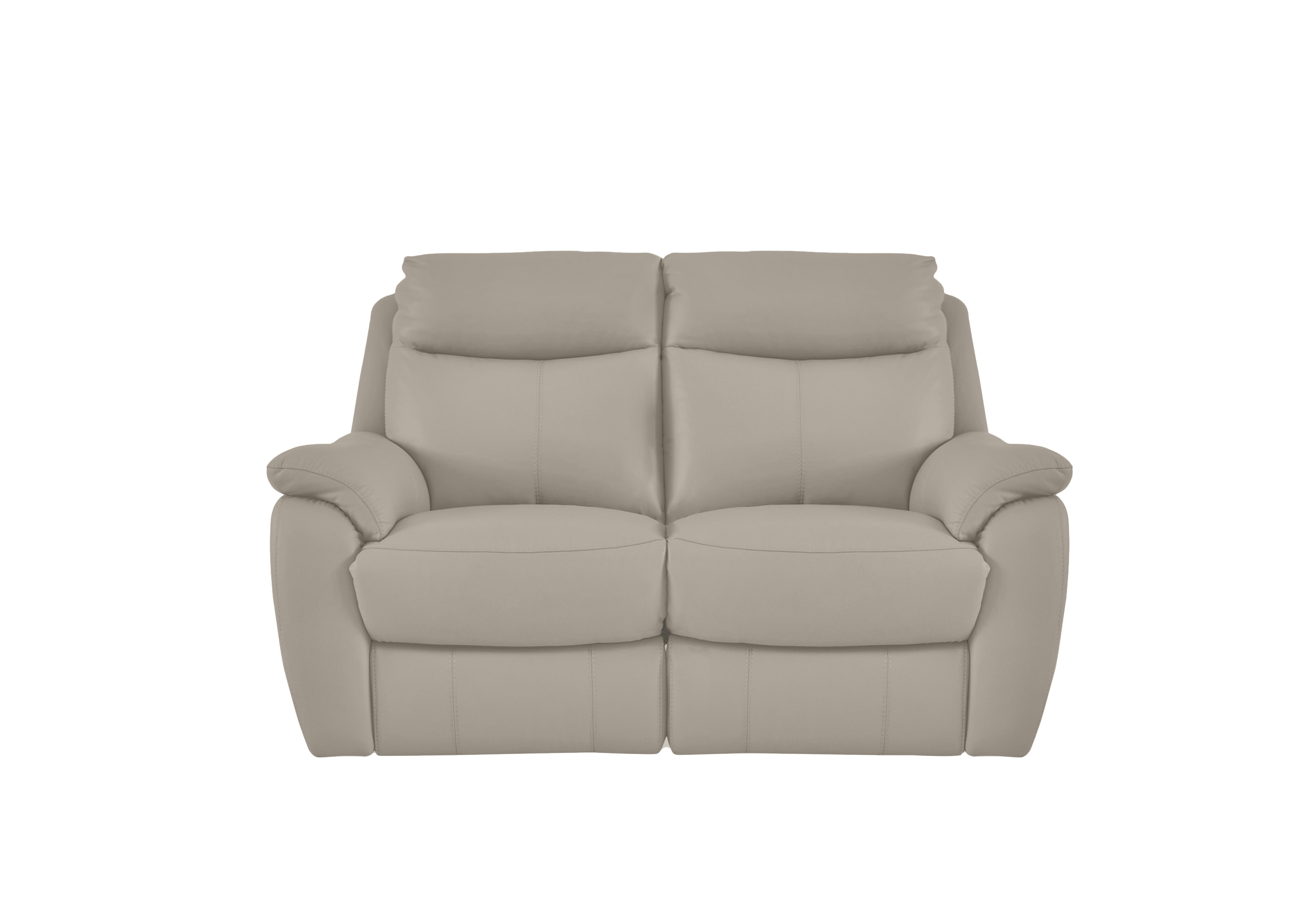 Snug 2 Seater Leather Sofa in Bv-946b Silver Grey on Furniture Village
