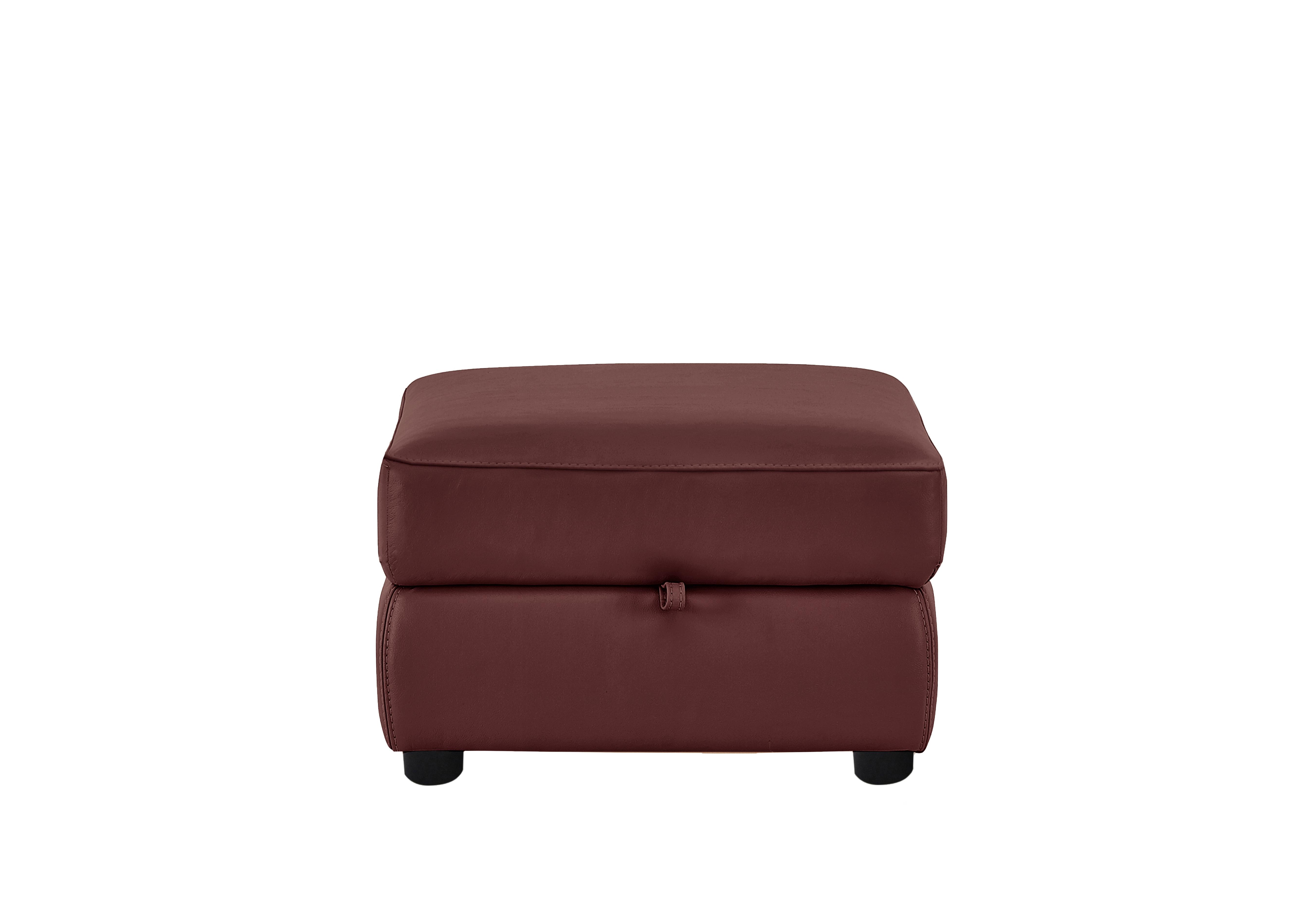 Snug Leather Storage Footstool in Bv-035c Deep Red on Furniture Village