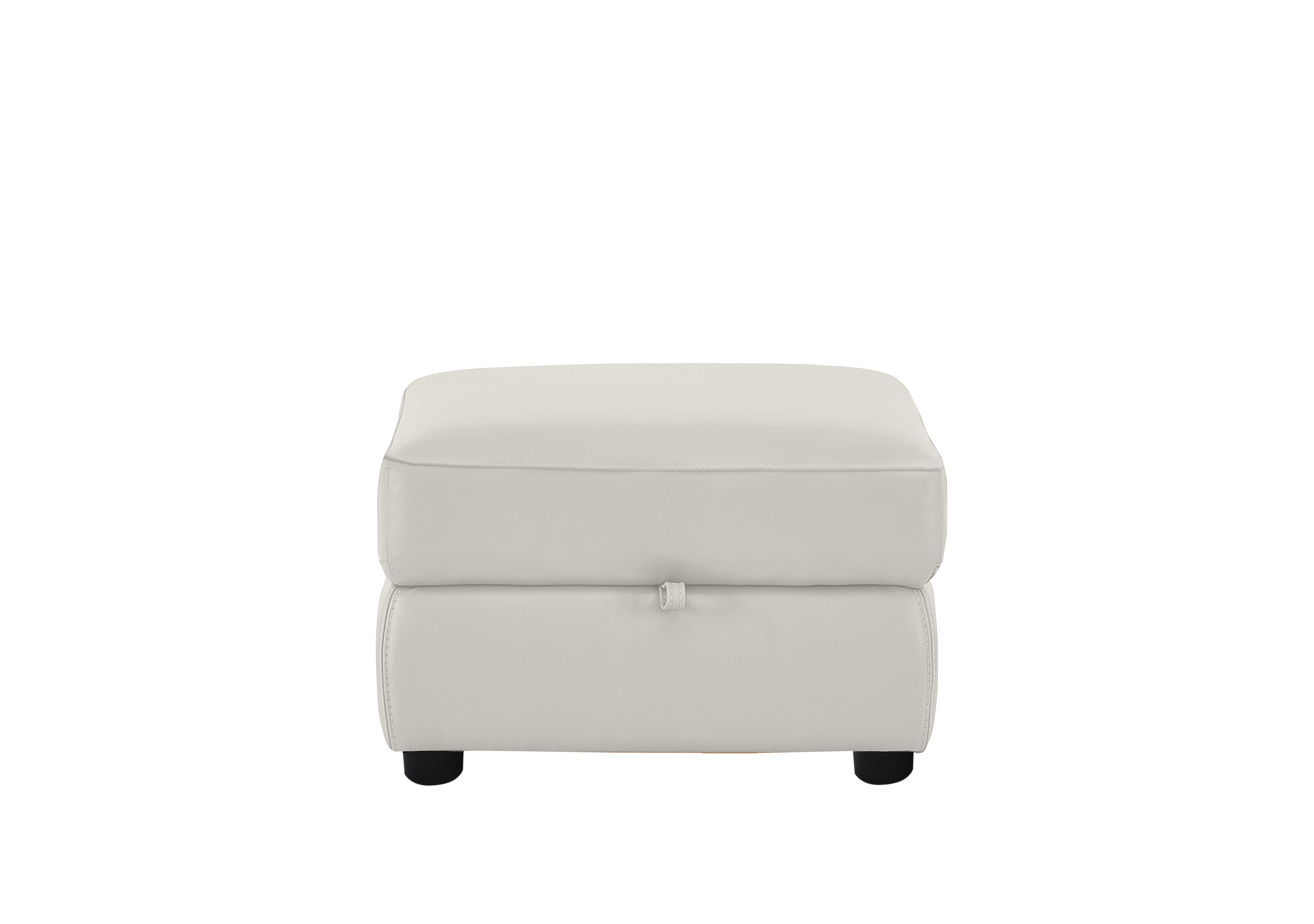 Snug Leather Storage Footstool in Bv-156e Frost on Furniture Village