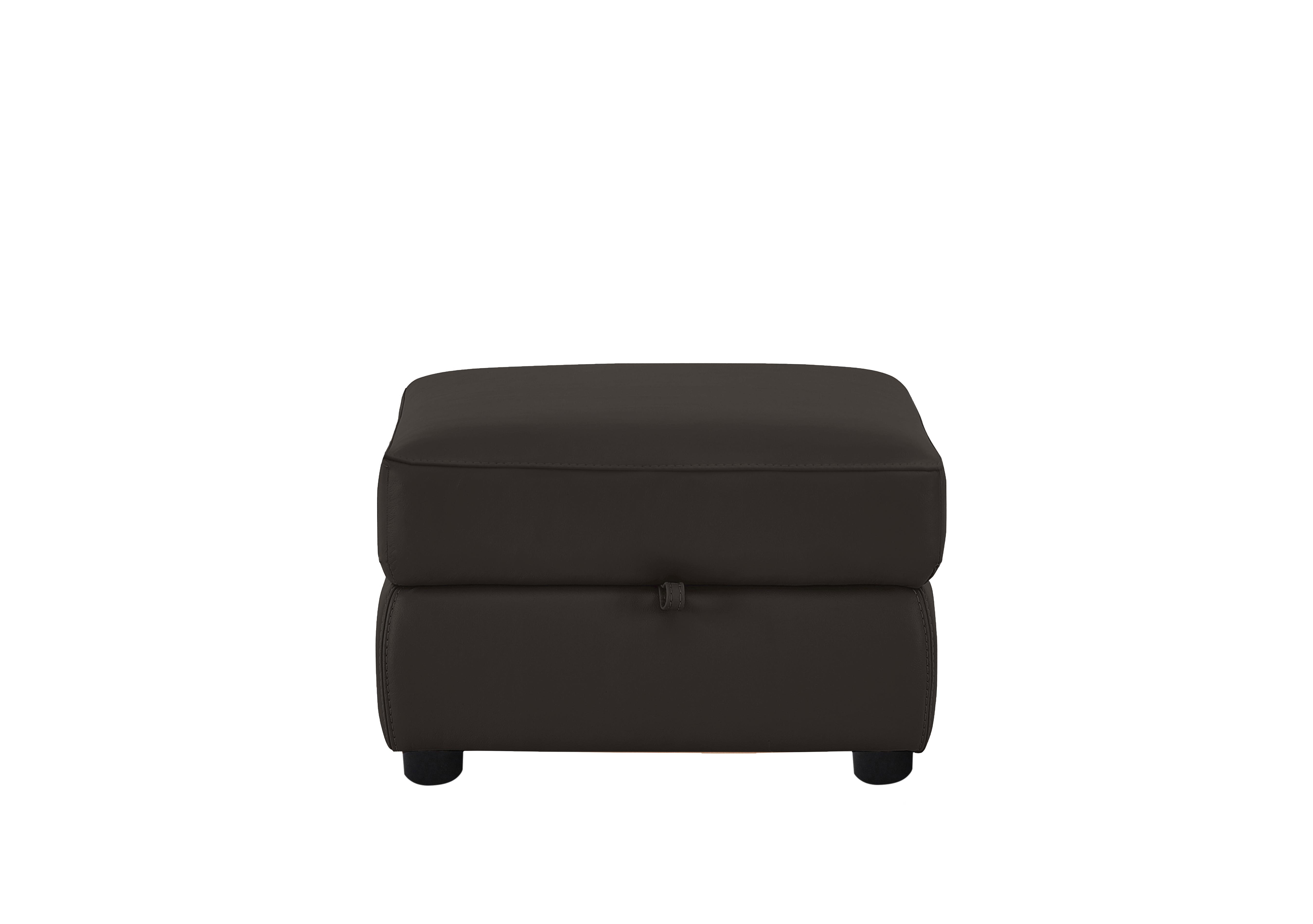 Snug Leather Storage Footstool in Bv-1748 Dark Chocolate on Furniture Village