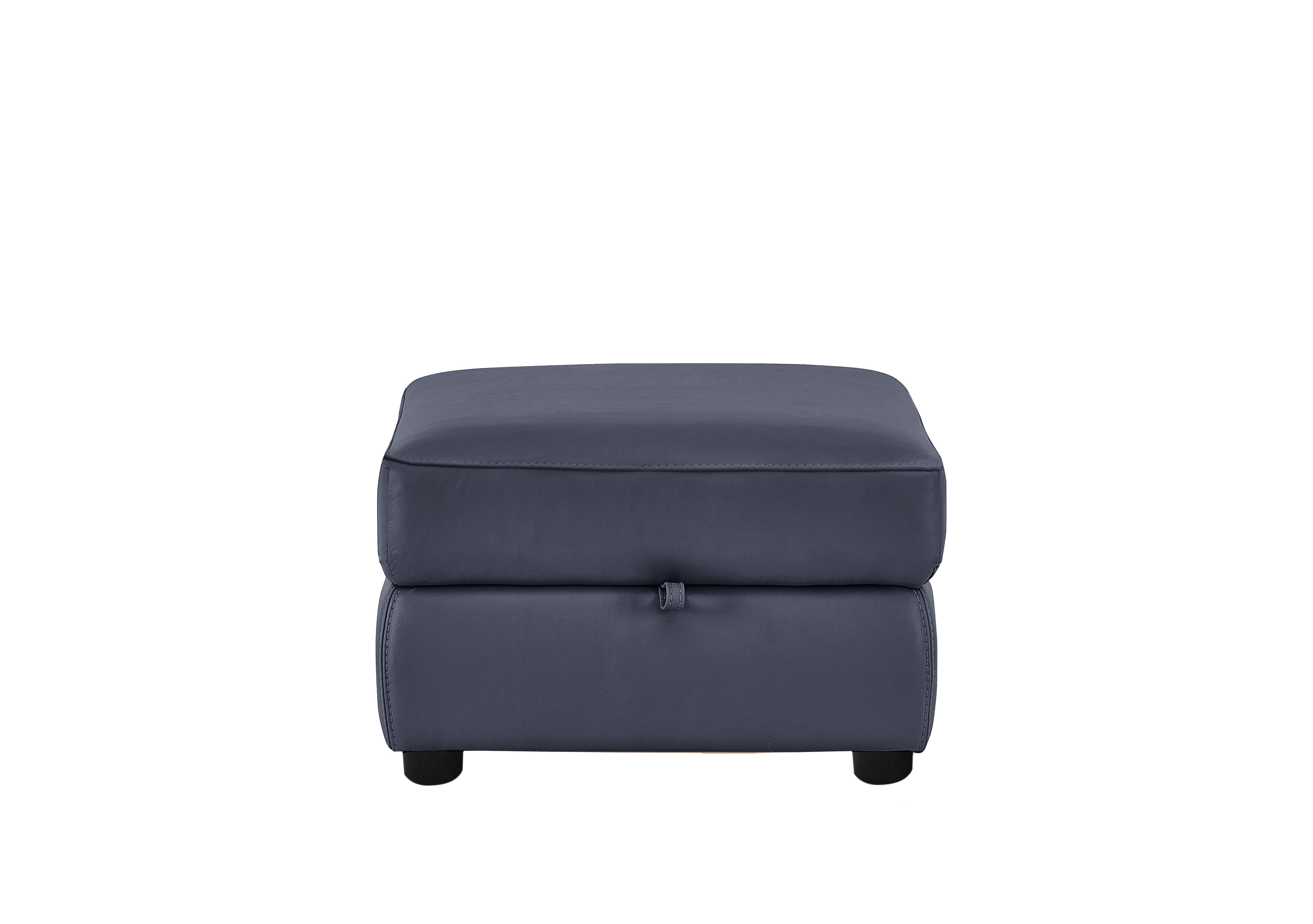 Snug Leather Storage Footstool in Bv-313e Ocean Blue on Furniture Village