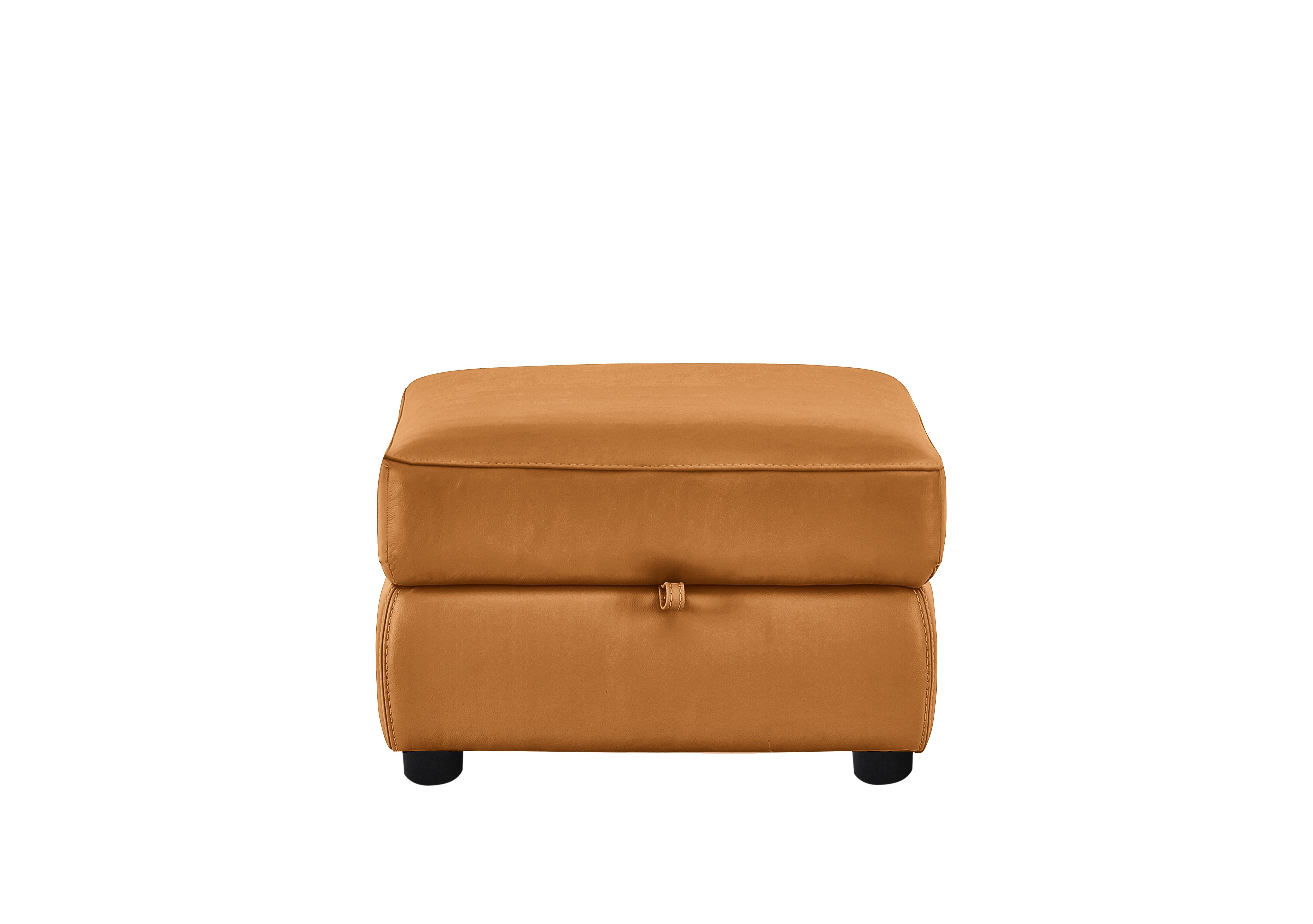 Snug Leather Storage Footstool in Bv-335e Honey Yellow on Furniture Village