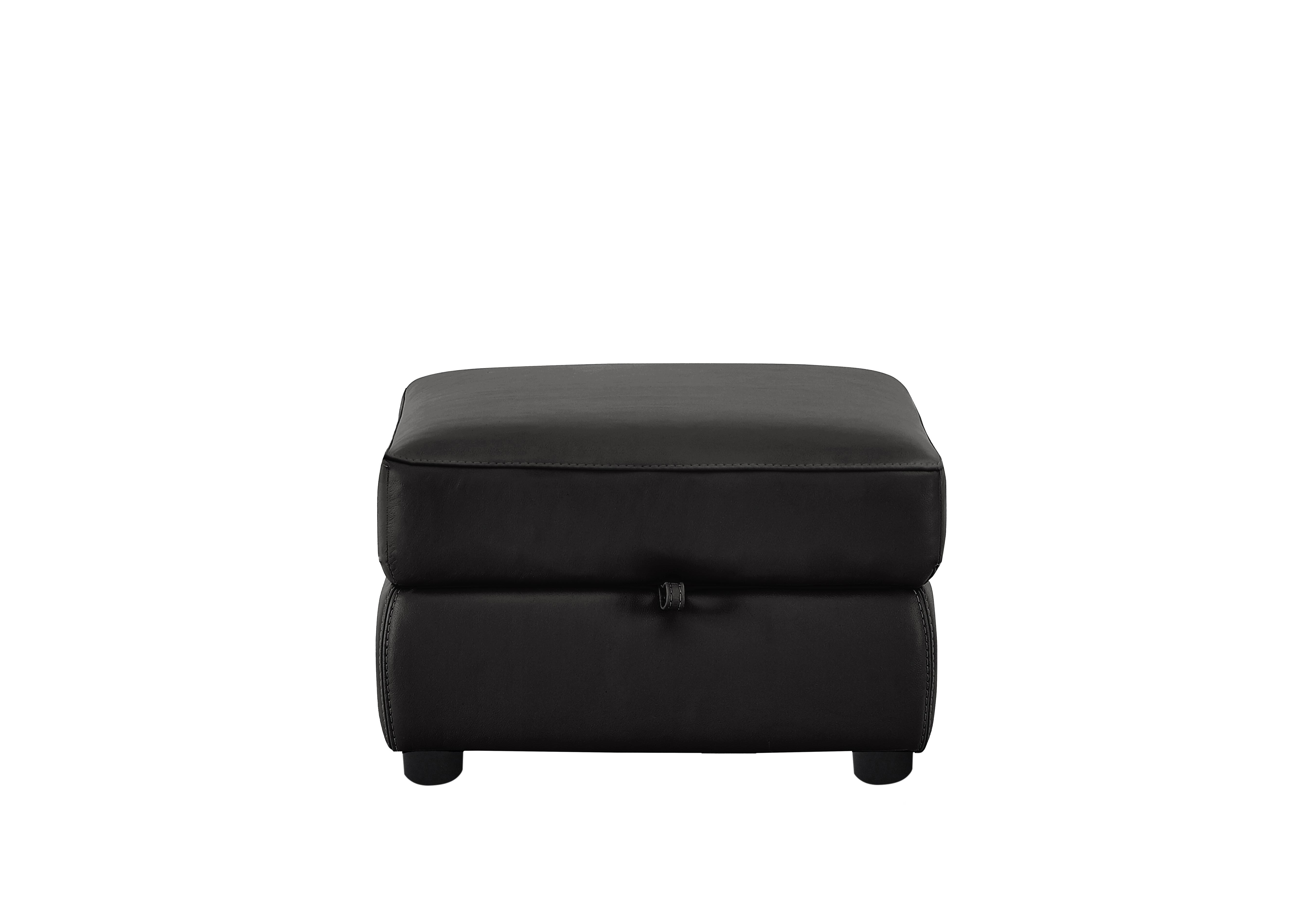 Snug Leather Storage Footstool in Bv-3500 Classic Black on Furniture Village
