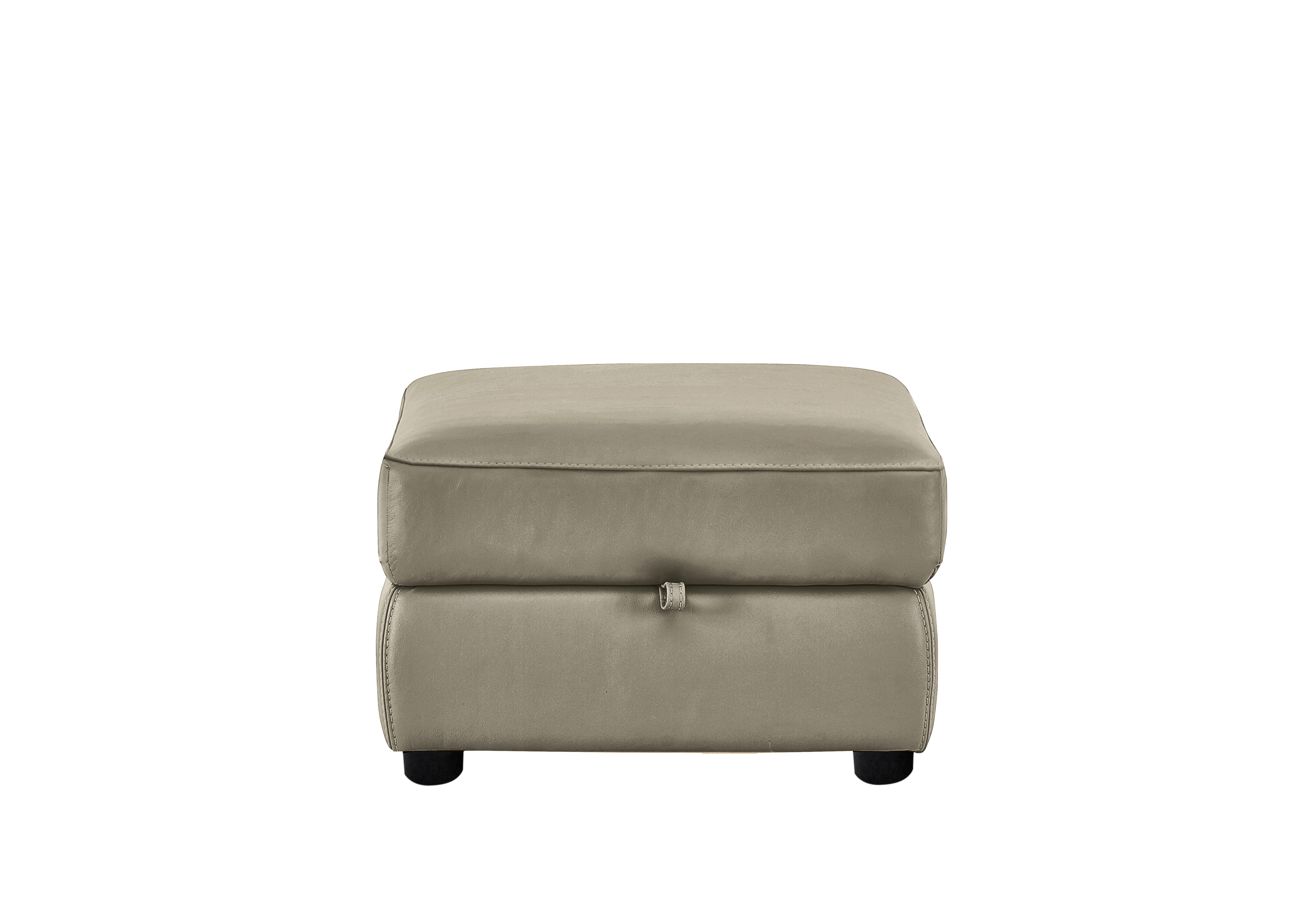 Snug Leather Storage Footstool in Bv-722a Taupe on Furniture Village