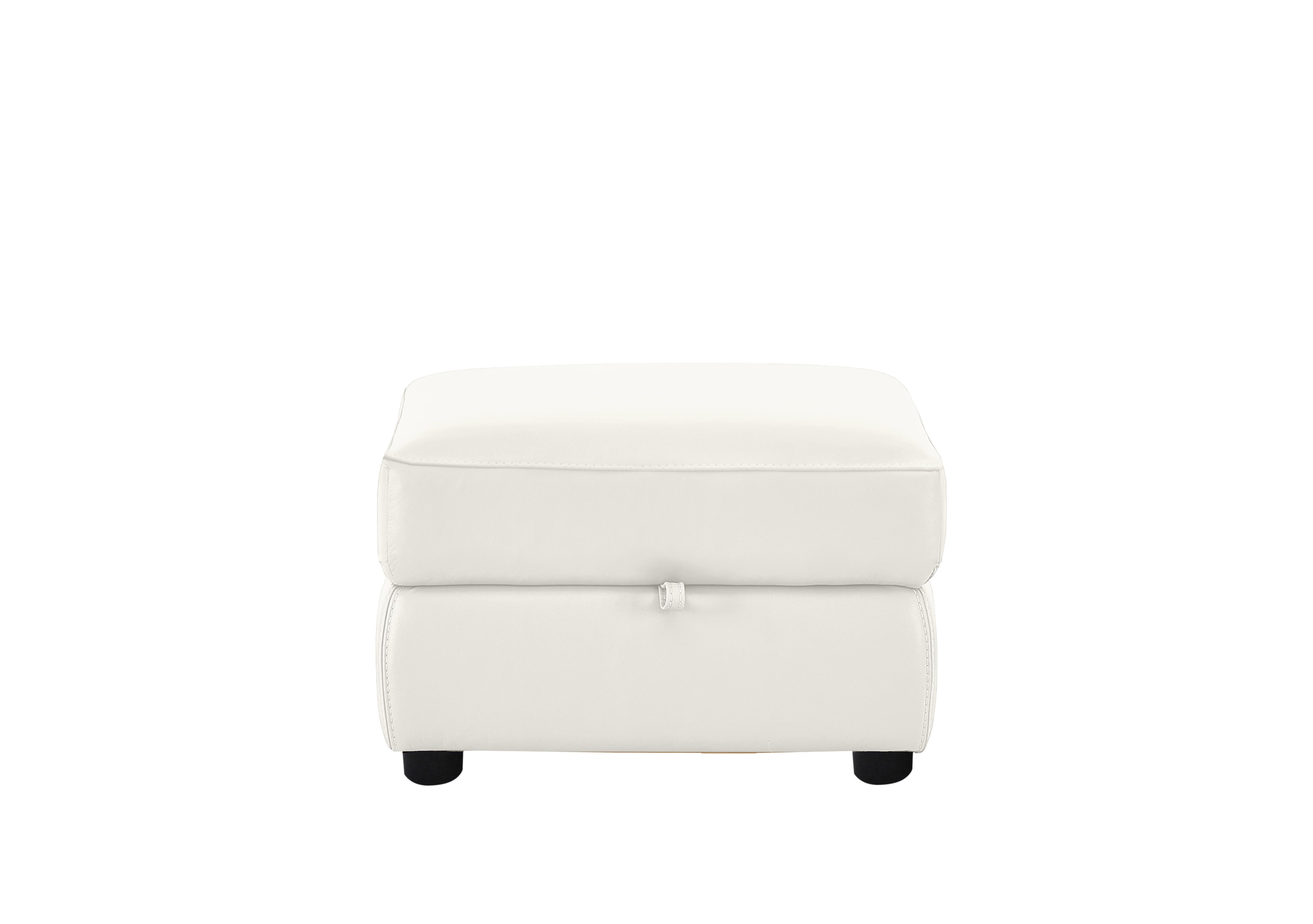 Snug Leather Storage Footstool in Bv-744d Star White on Furniture Village