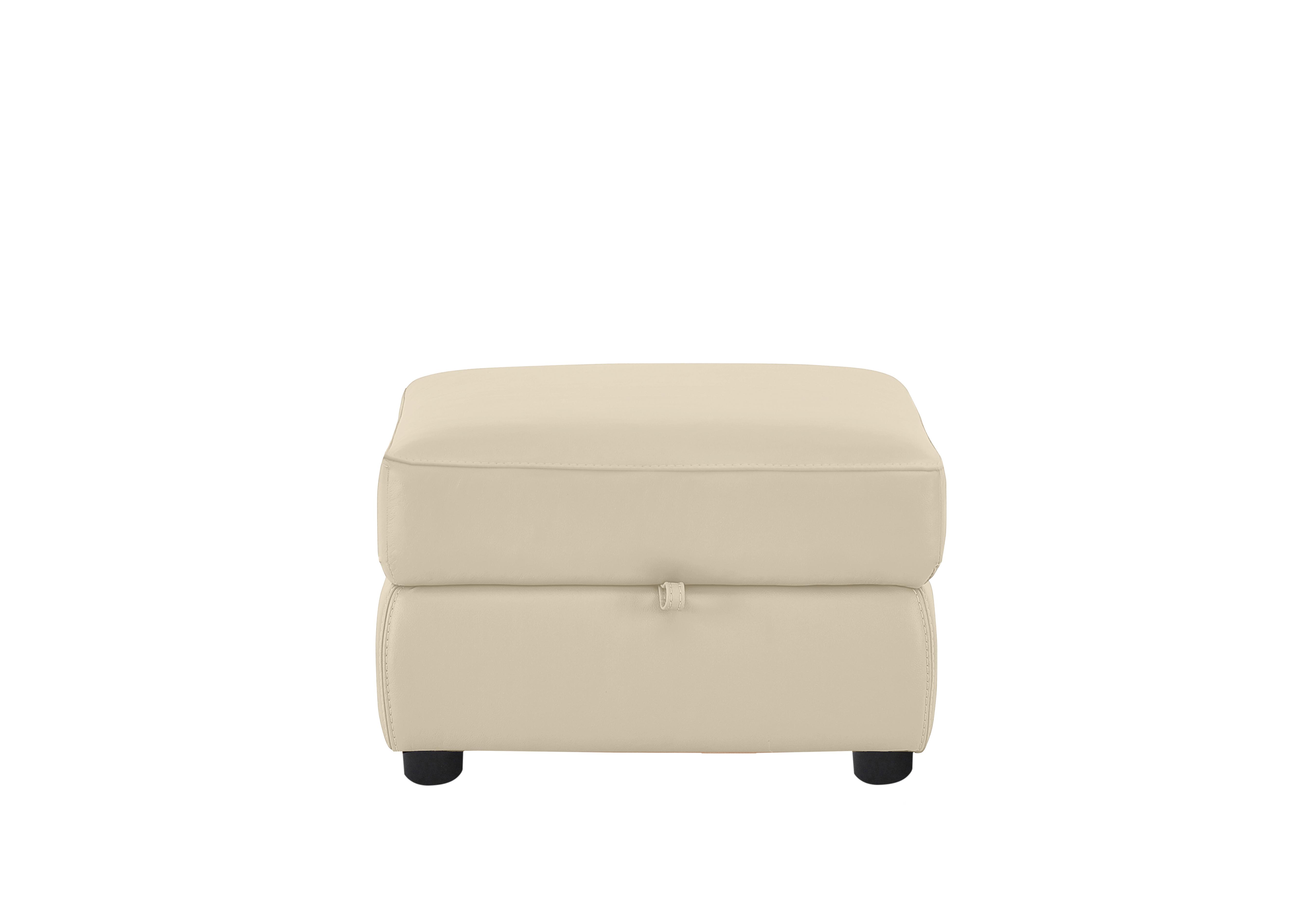 Snug Leather Storage Footstool in Bv-862c Bisque on Furniture Village