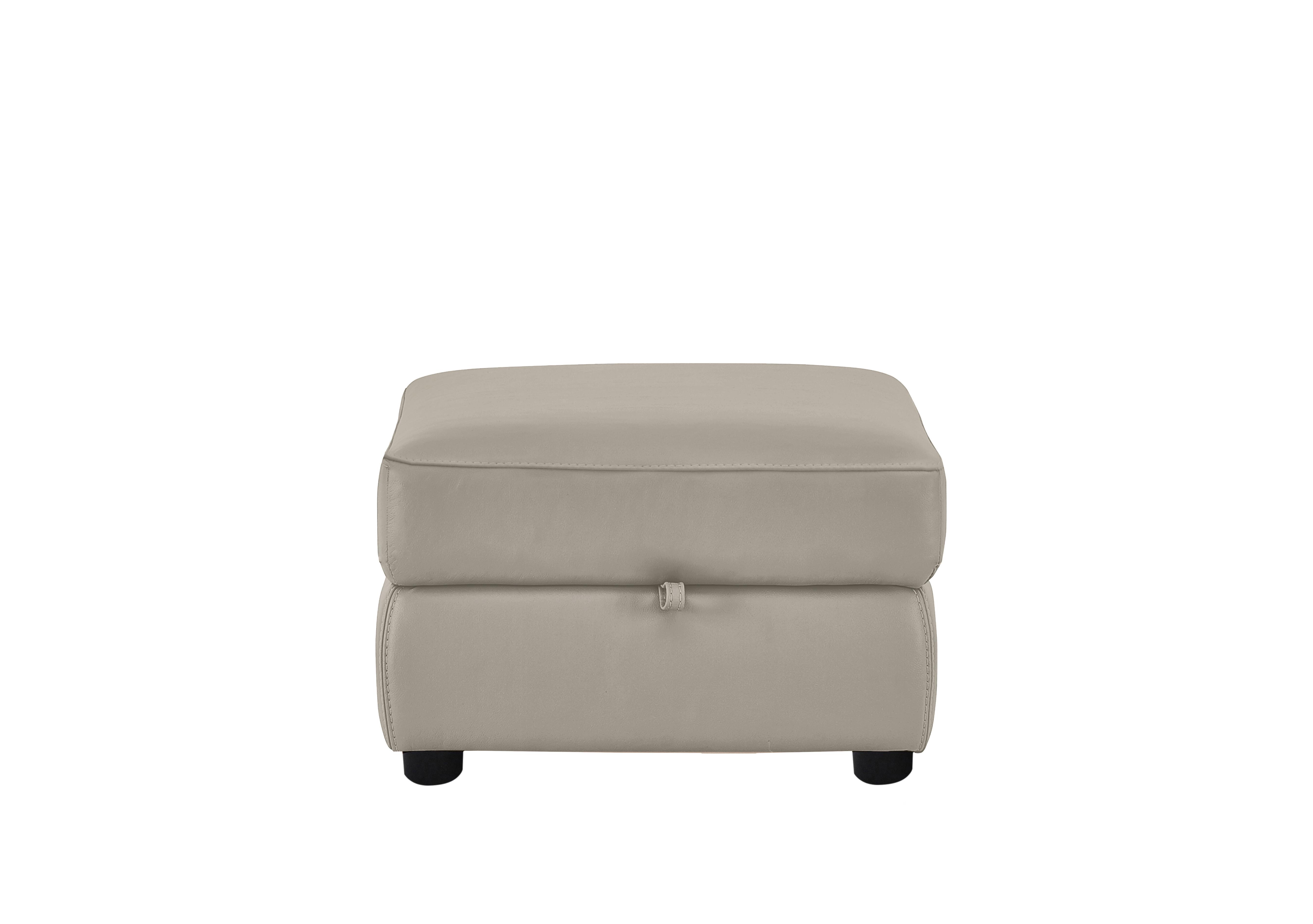 Snug Leather Storage Footstool in Bv-946b Silver Grey on Furniture Village
