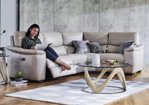 Fabric recliner corner sofa hotsell