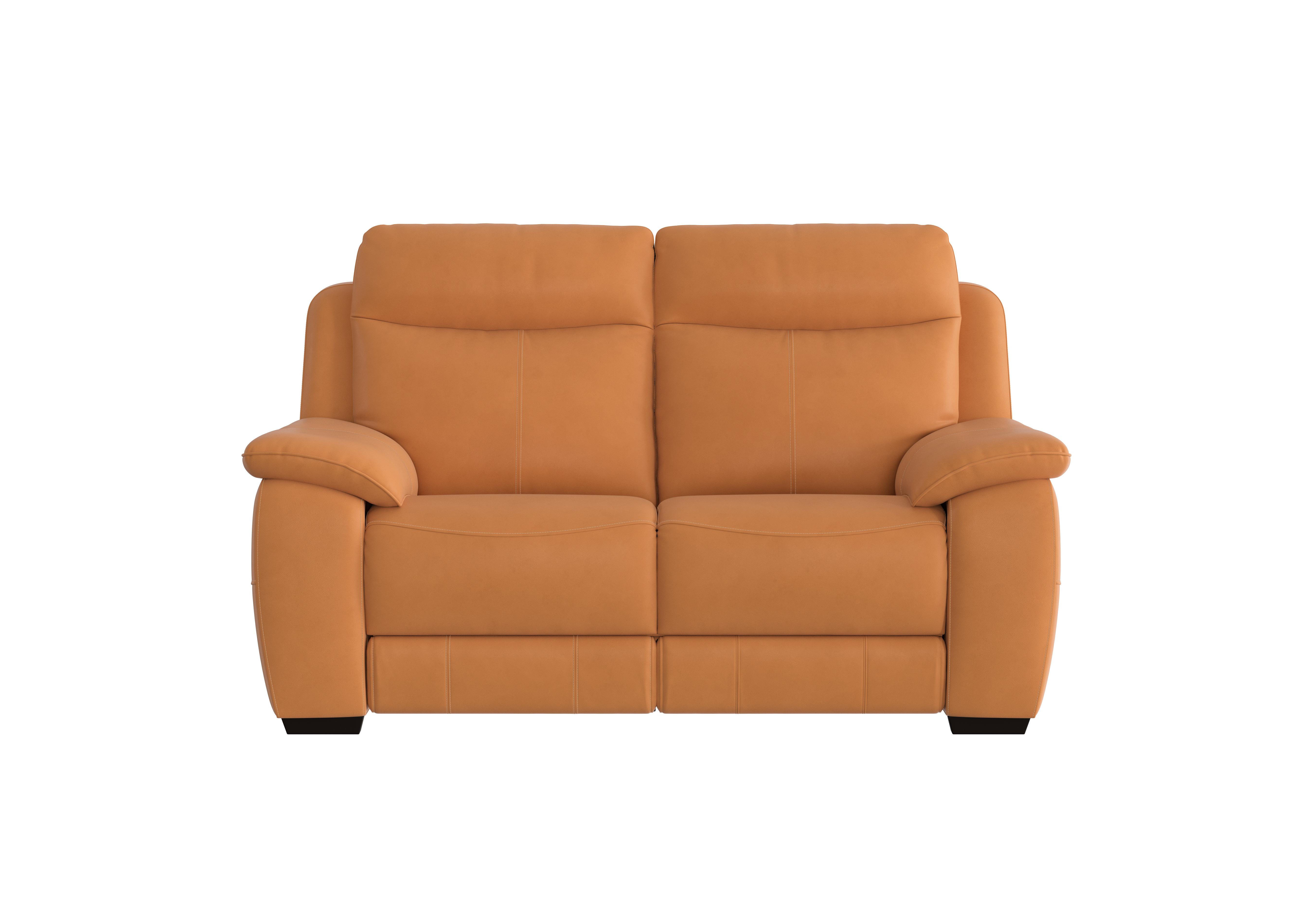 Starlight Express 2 Seater Leather Sofa in Bv-335e Honey Yellow on Furniture Village
