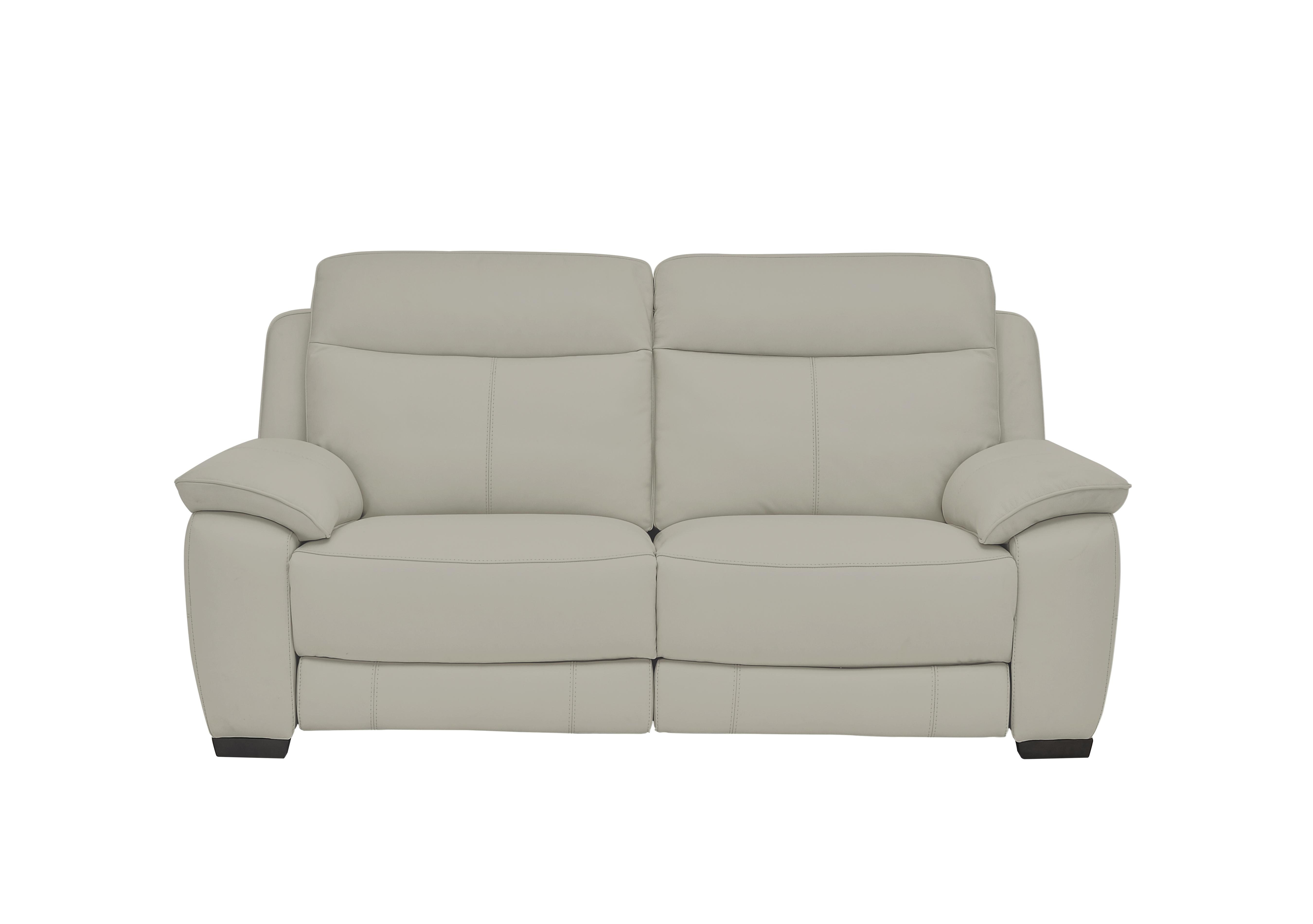 Starlight Express 2 Seater Leather Sofa in Bv-946b Silver Grey on Furniture Village
