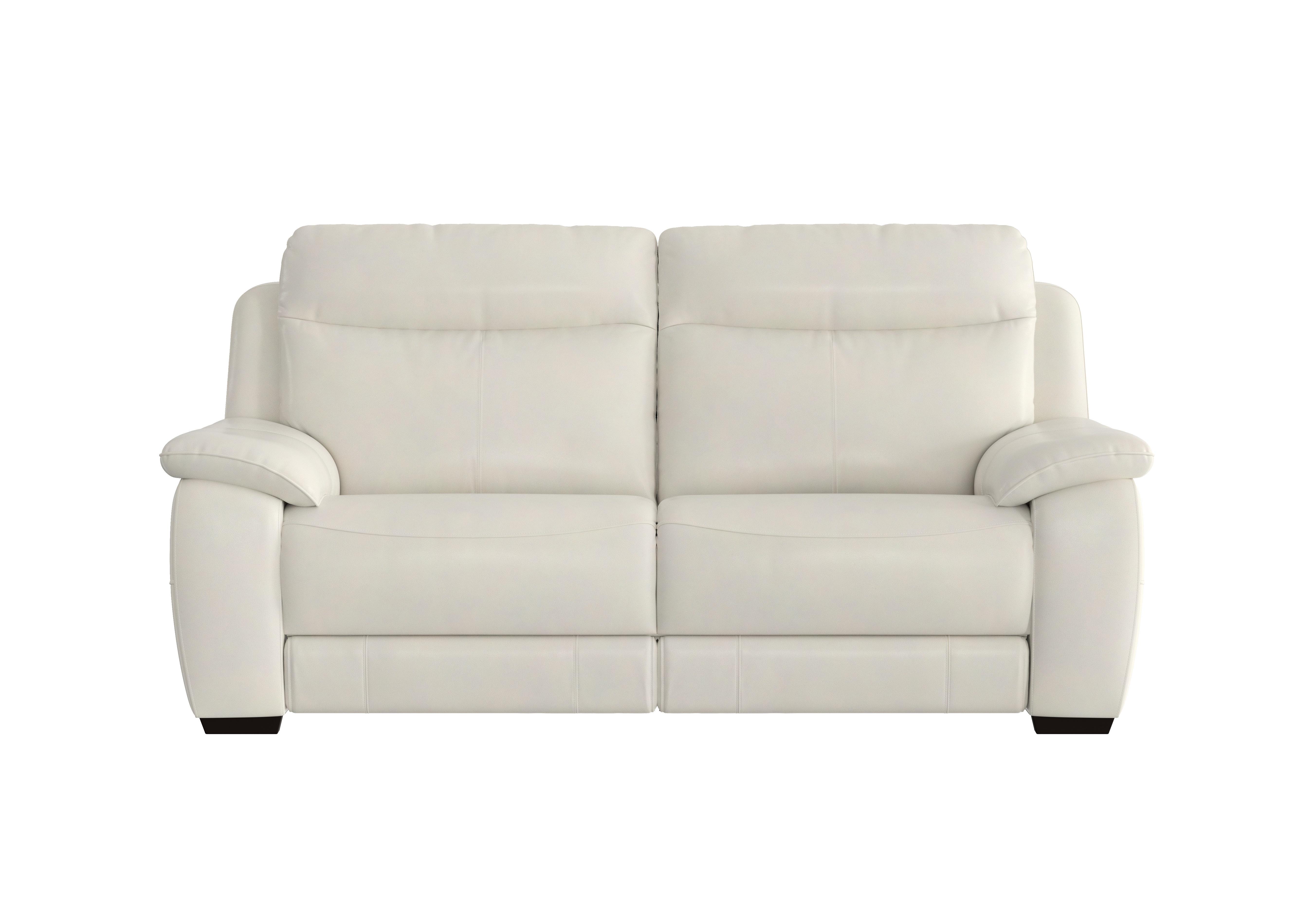 Starlight Express 3 Seater Leather Sofa in Bv-156e Frost on Furniture Village