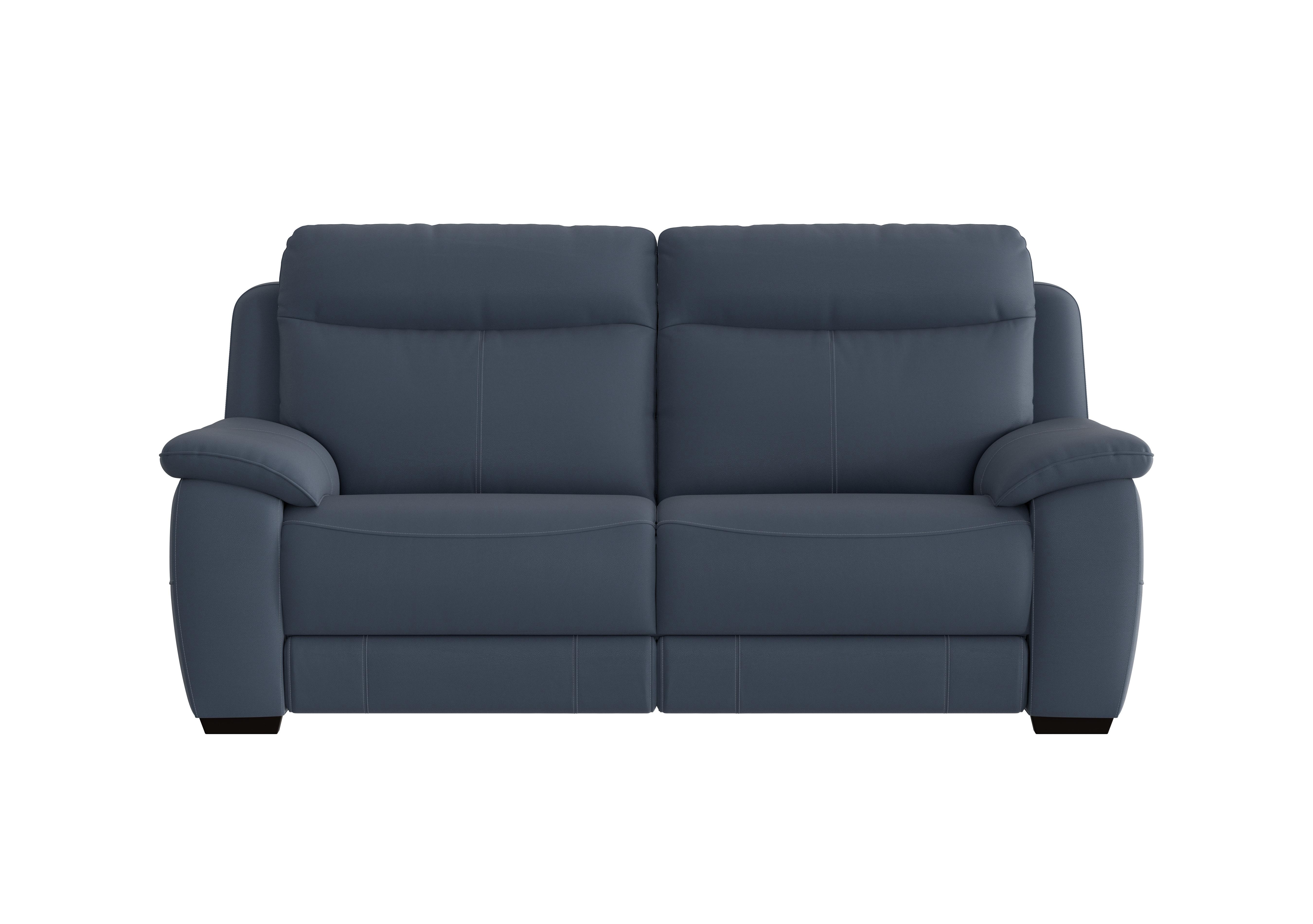 Starlight Express 3 Seater Leather Sofa in Bv-313e Ocean Blue on Furniture Village
