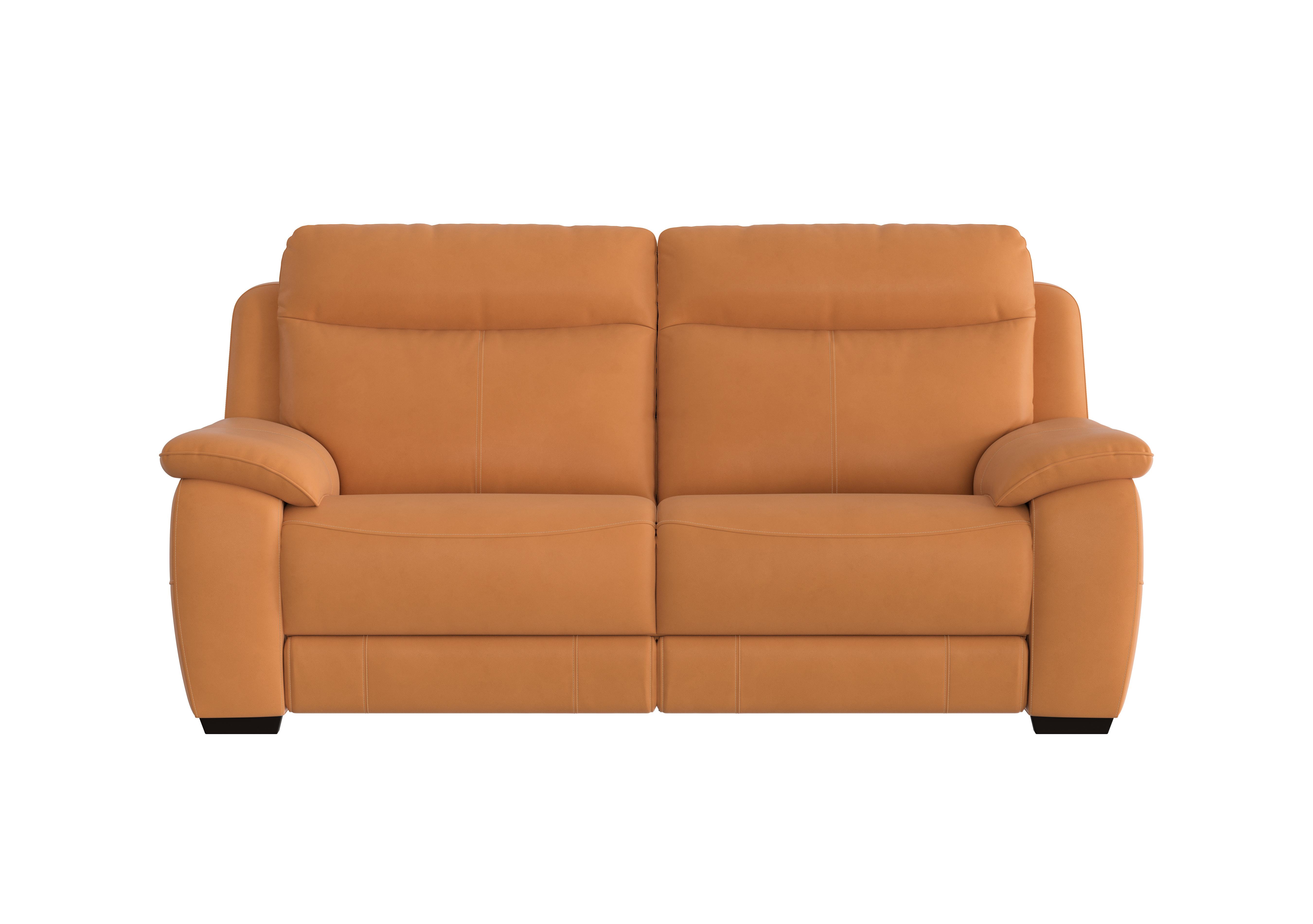 Starlight Express 3 Seater Leather Sofa in Bv-335e Honey Yellow on Furniture Village