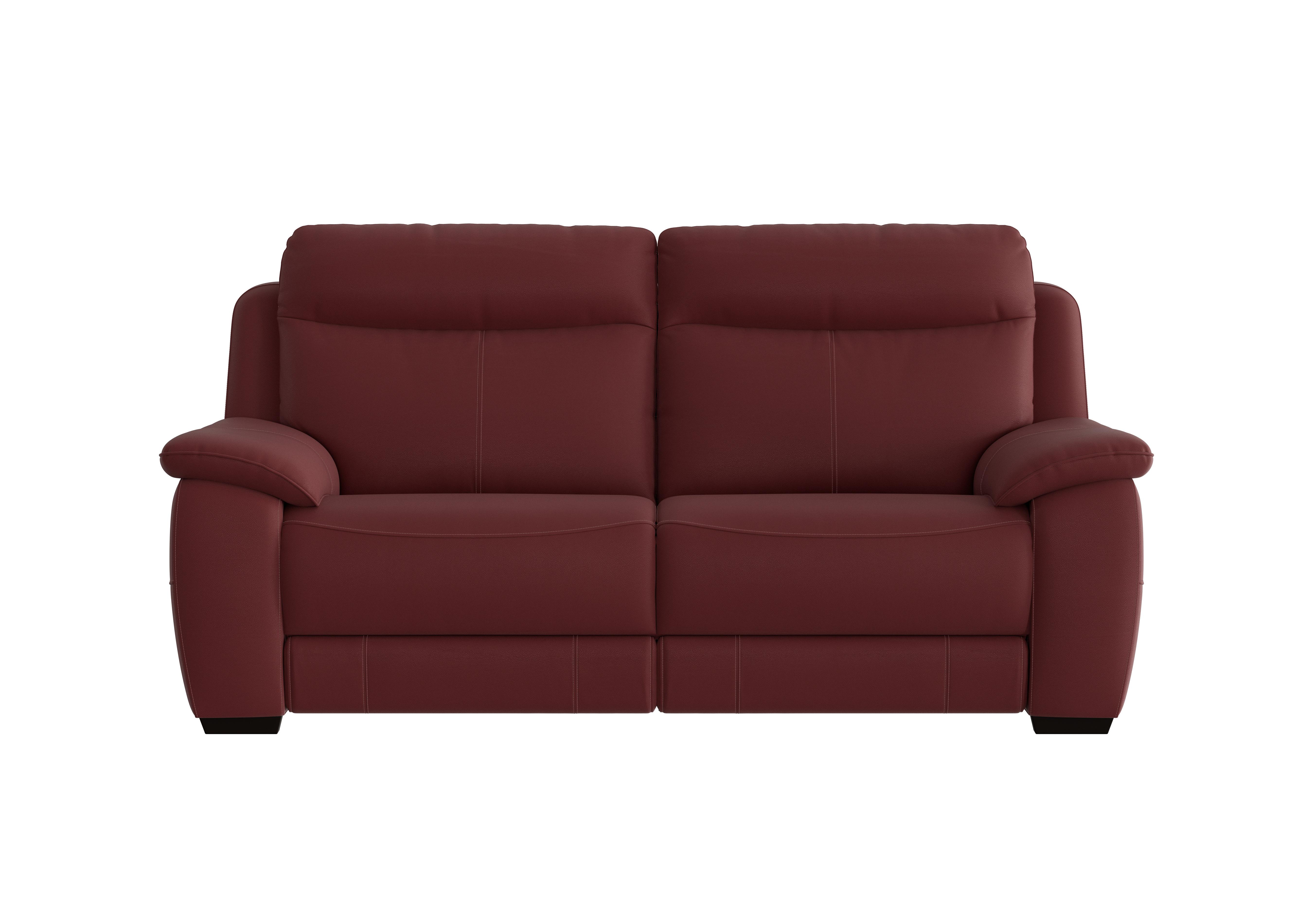 Starlight Express 3 Seater Leather Sofa in Hw-035c Deep Red on Furniture Village