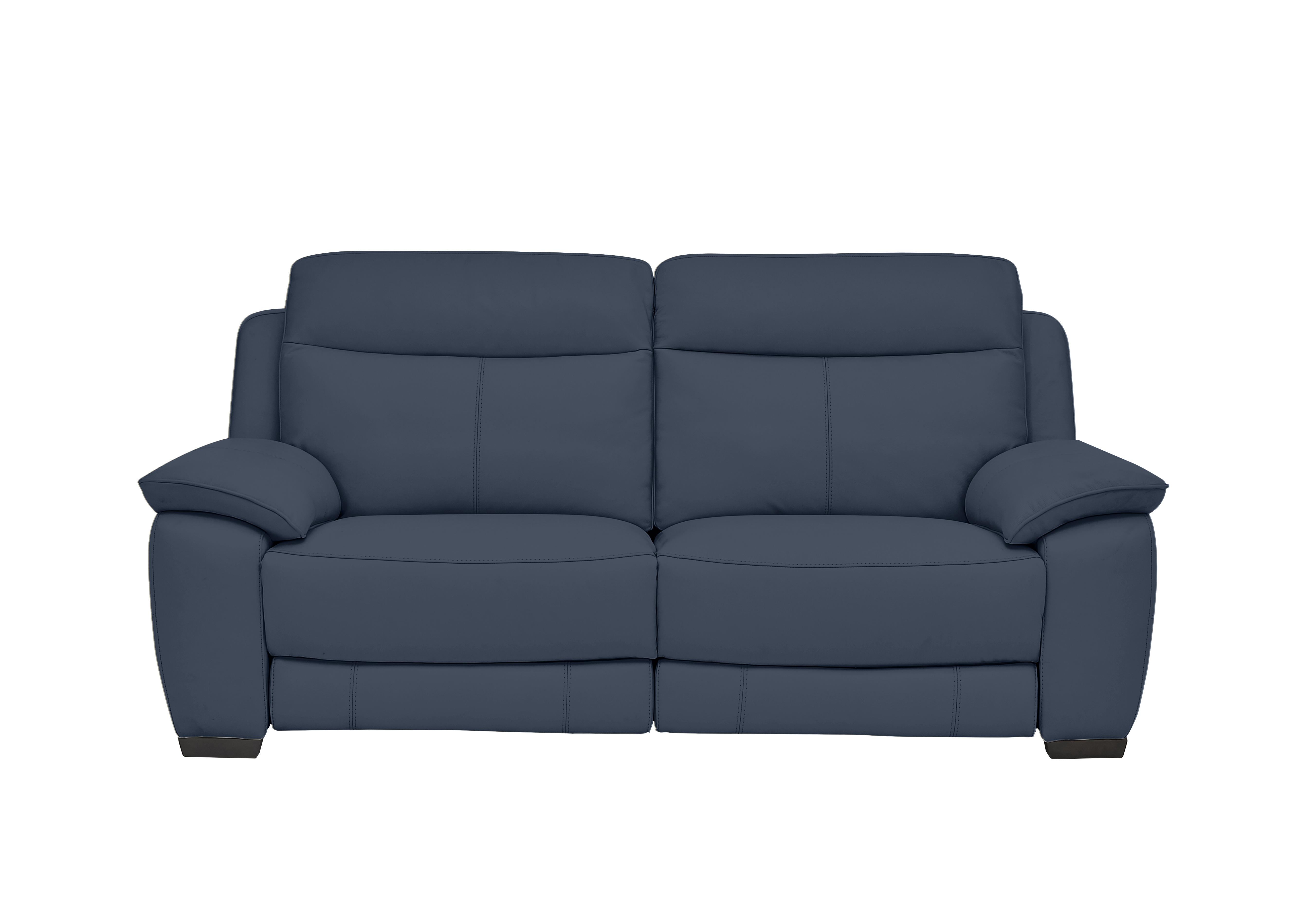 Starlight Express 3 Seater Leather Sofa in Nc-313e Ocean Blue on Furniture Village