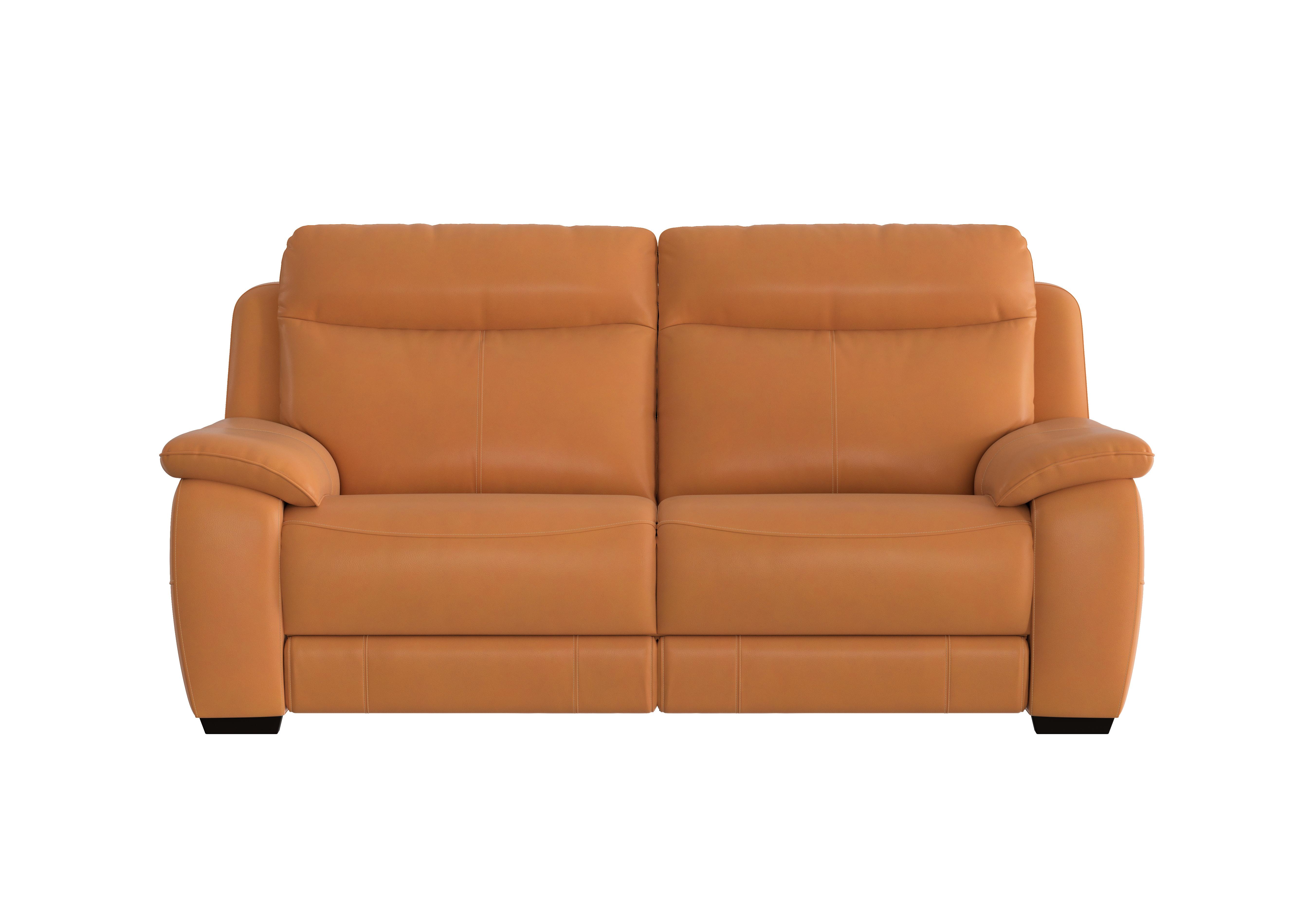 Starlight Express 3 Seater Leather Sofa in Nc-335e Honey Yellow on Furniture Village