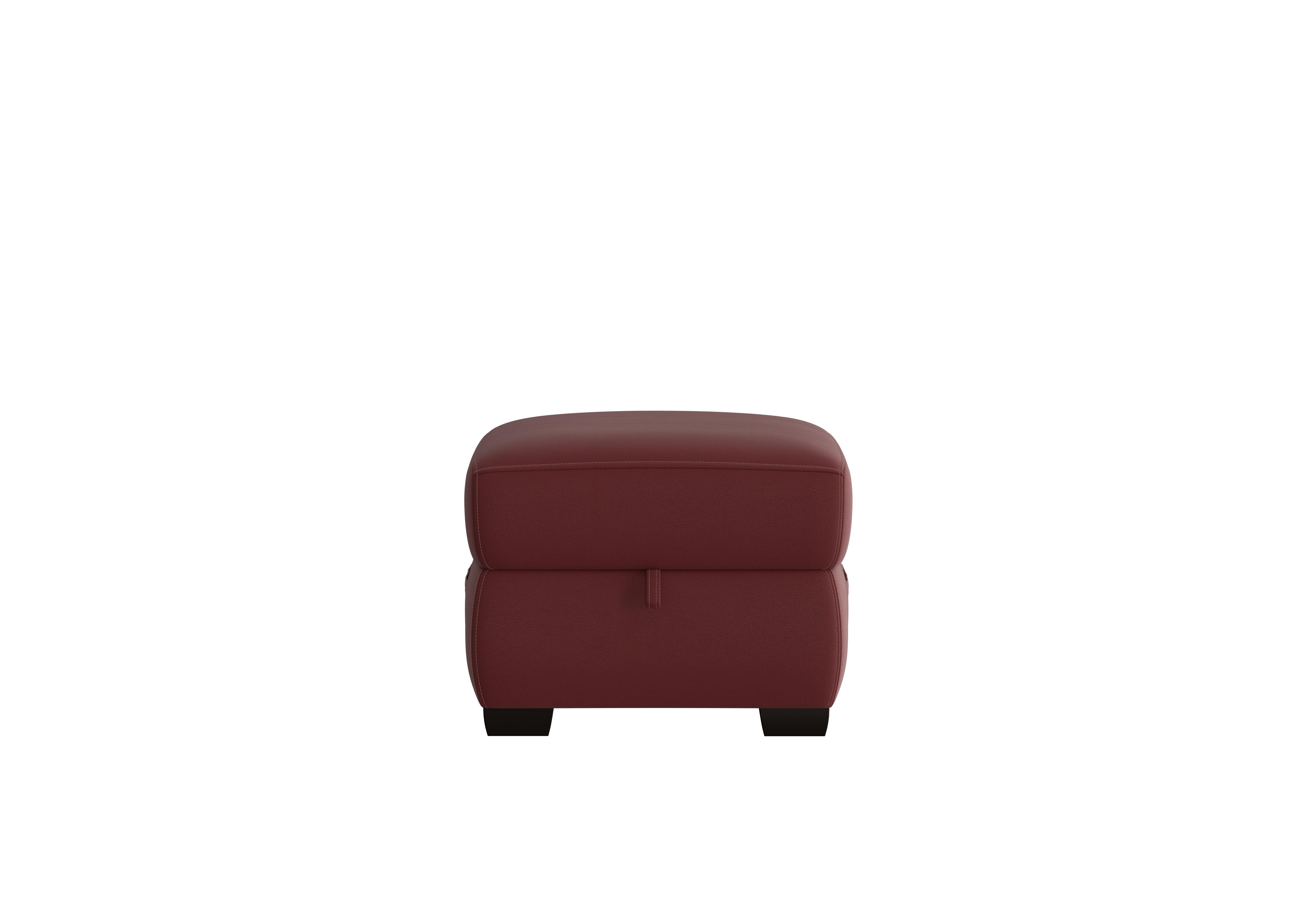 Starlight Express Leather Storage Footstool in Bv-035c Deep Red on Furniture Village