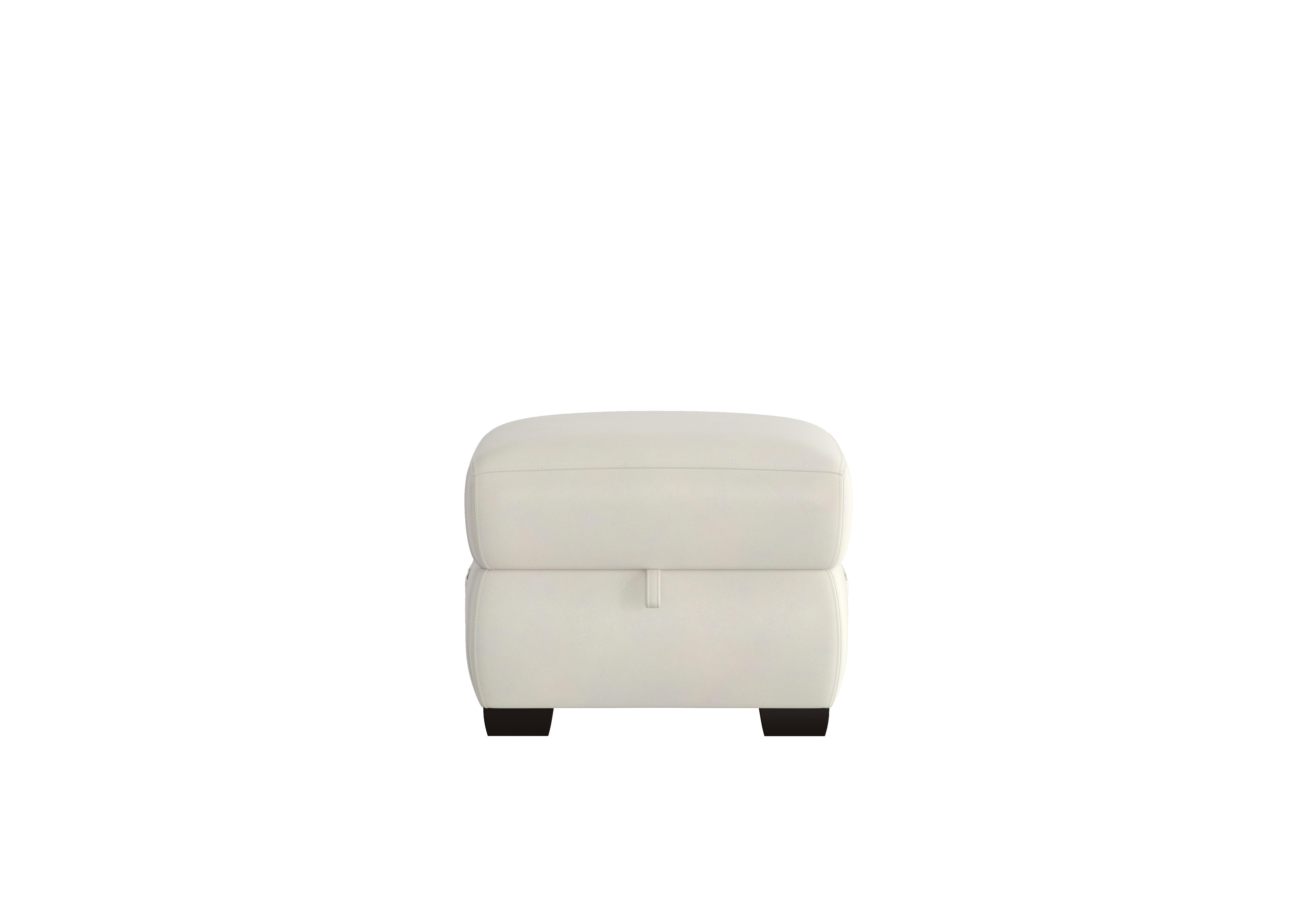 Starlight Express Leather Storage Footstool in Bv-156e Frost on Furniture Village