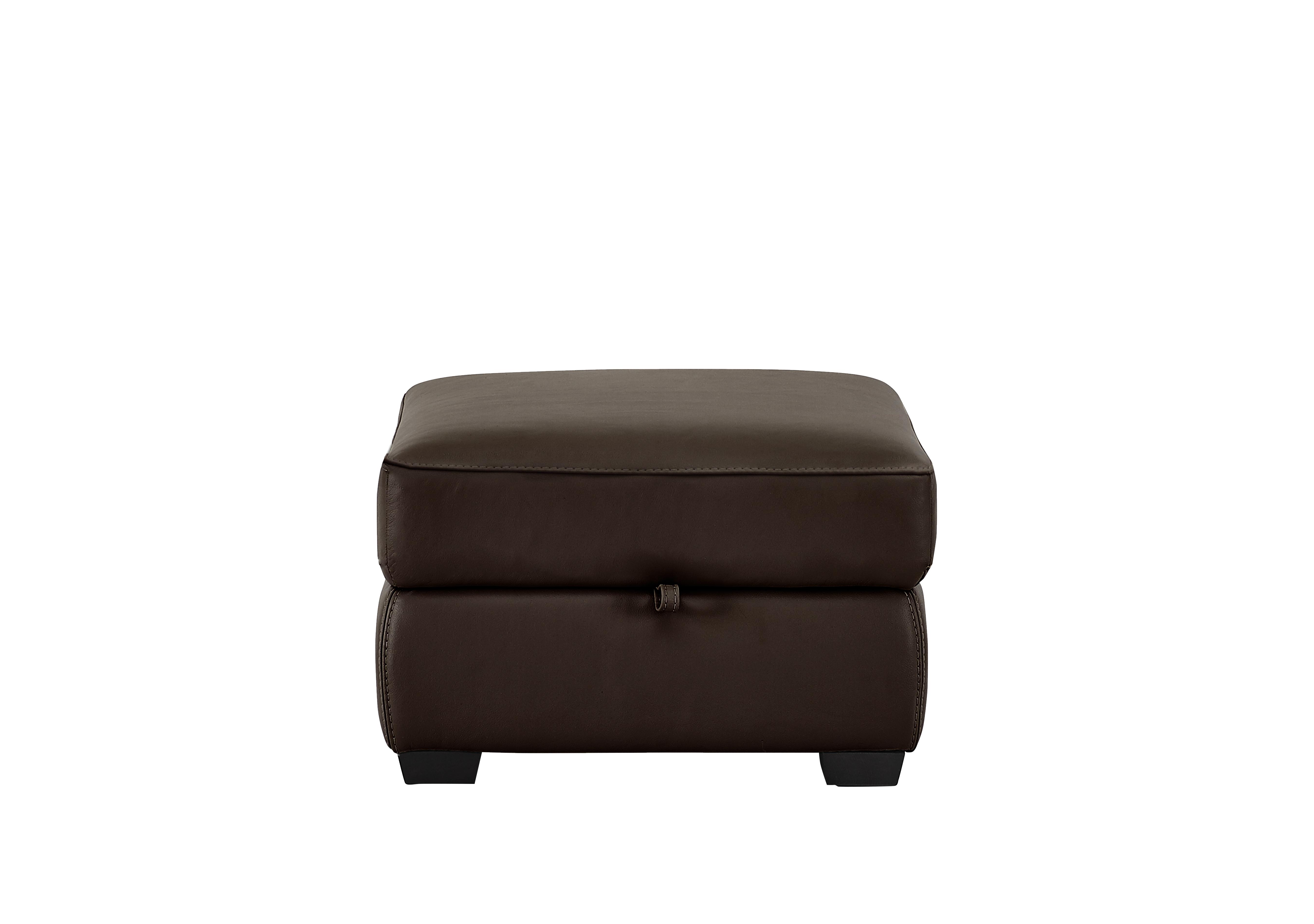 Starlight Express Leather Storage Footstool in Bv-1748 Dark  Chocolate on Furniture Village