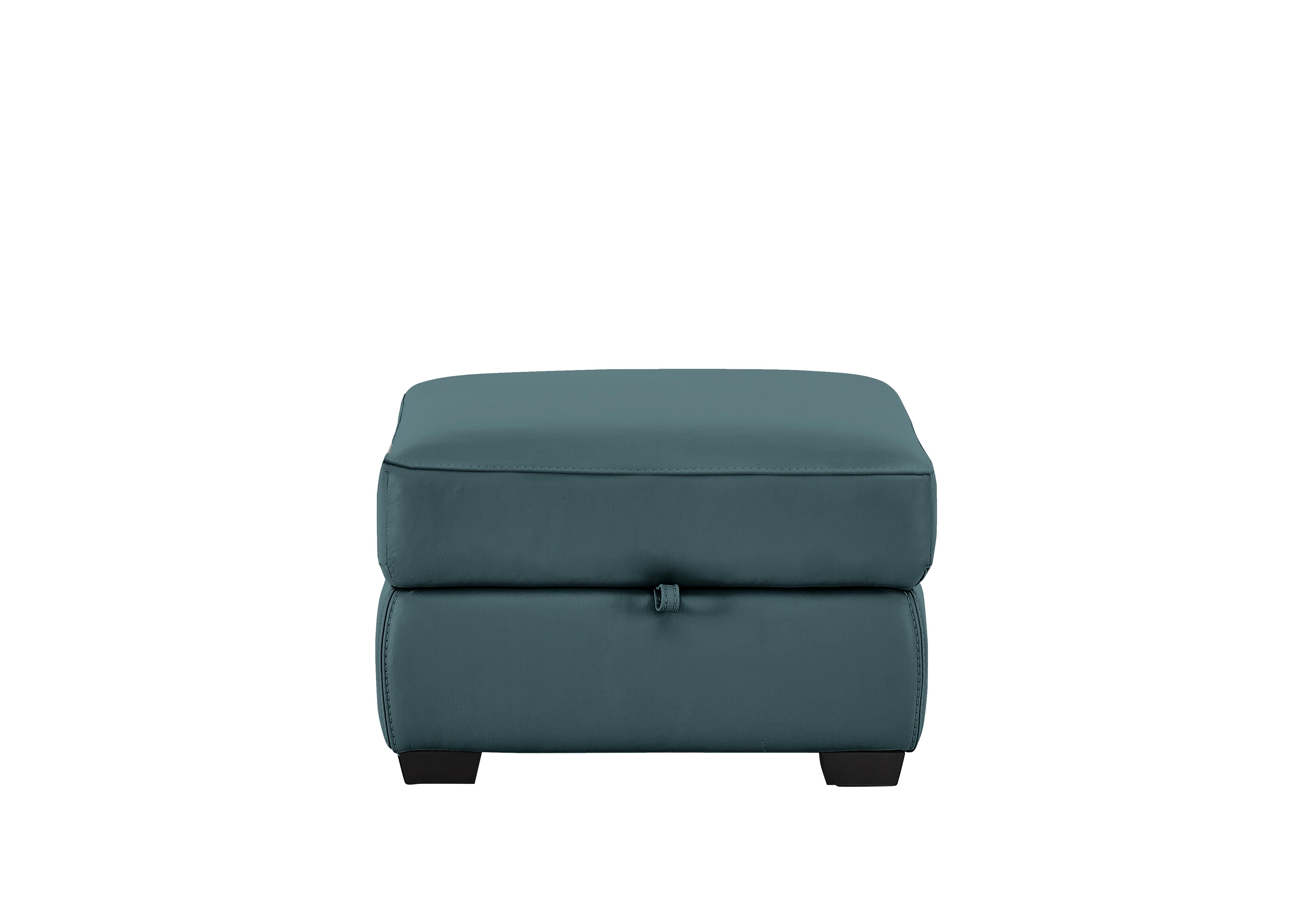 Starlight Express Leather Storage Footstool in Bv-301e Lake Green on Furniture Village
