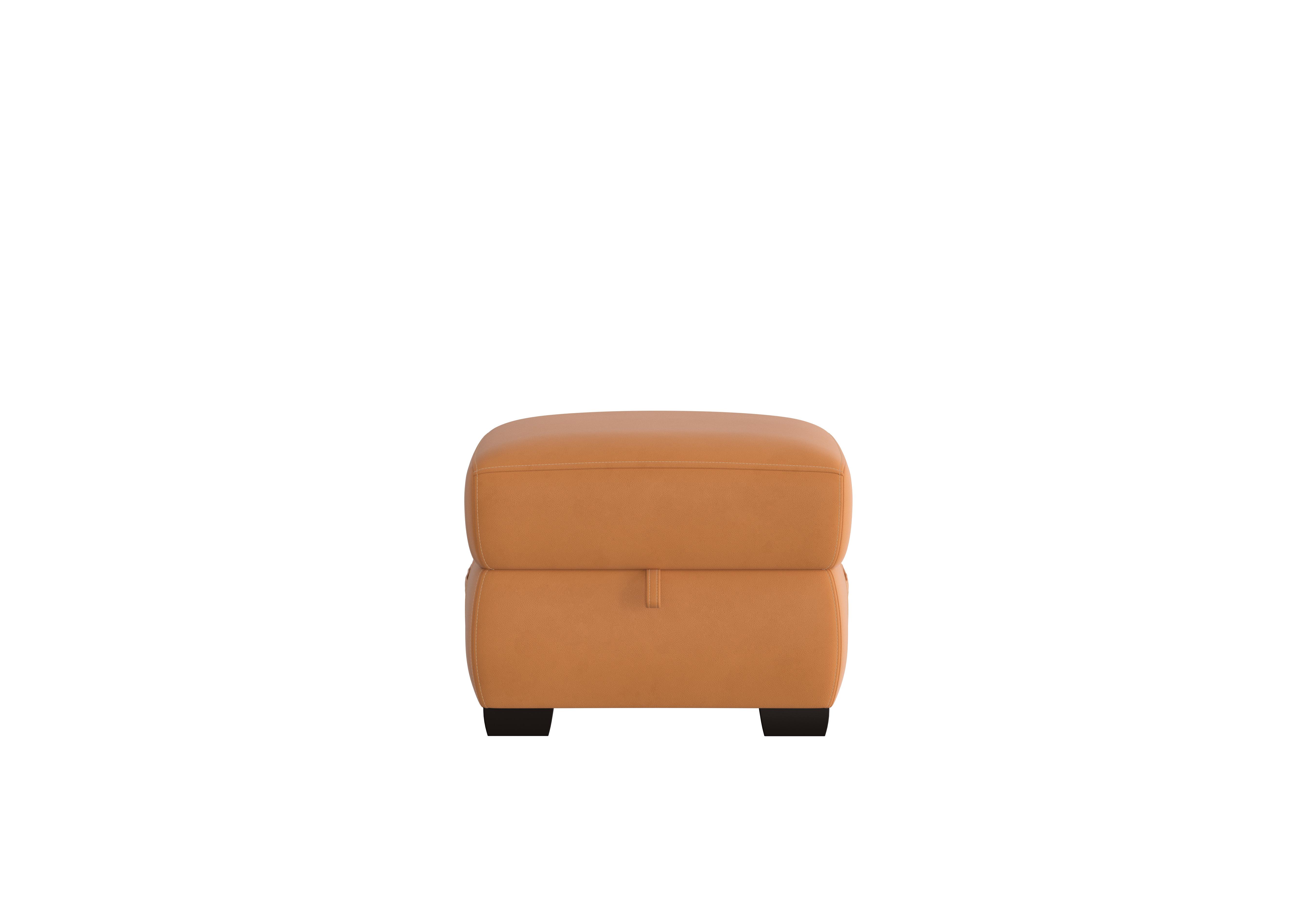Starlight Express Leather Storage Footstool in Bv-335e Honey Yellow on Furniture Village