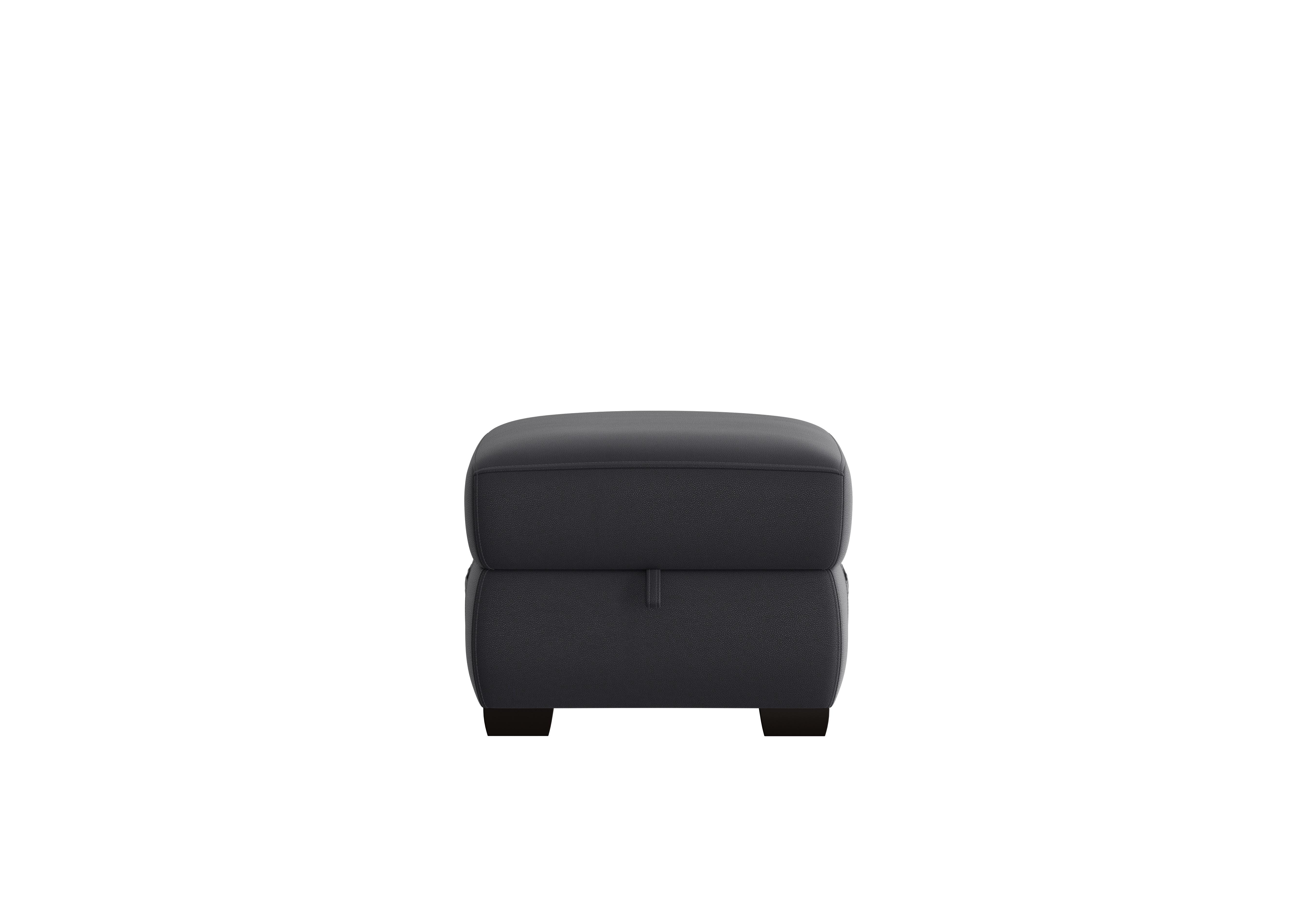 Starlight Express Leather Storage Footstool in Bv-3500 Classic Black on Furniture Village