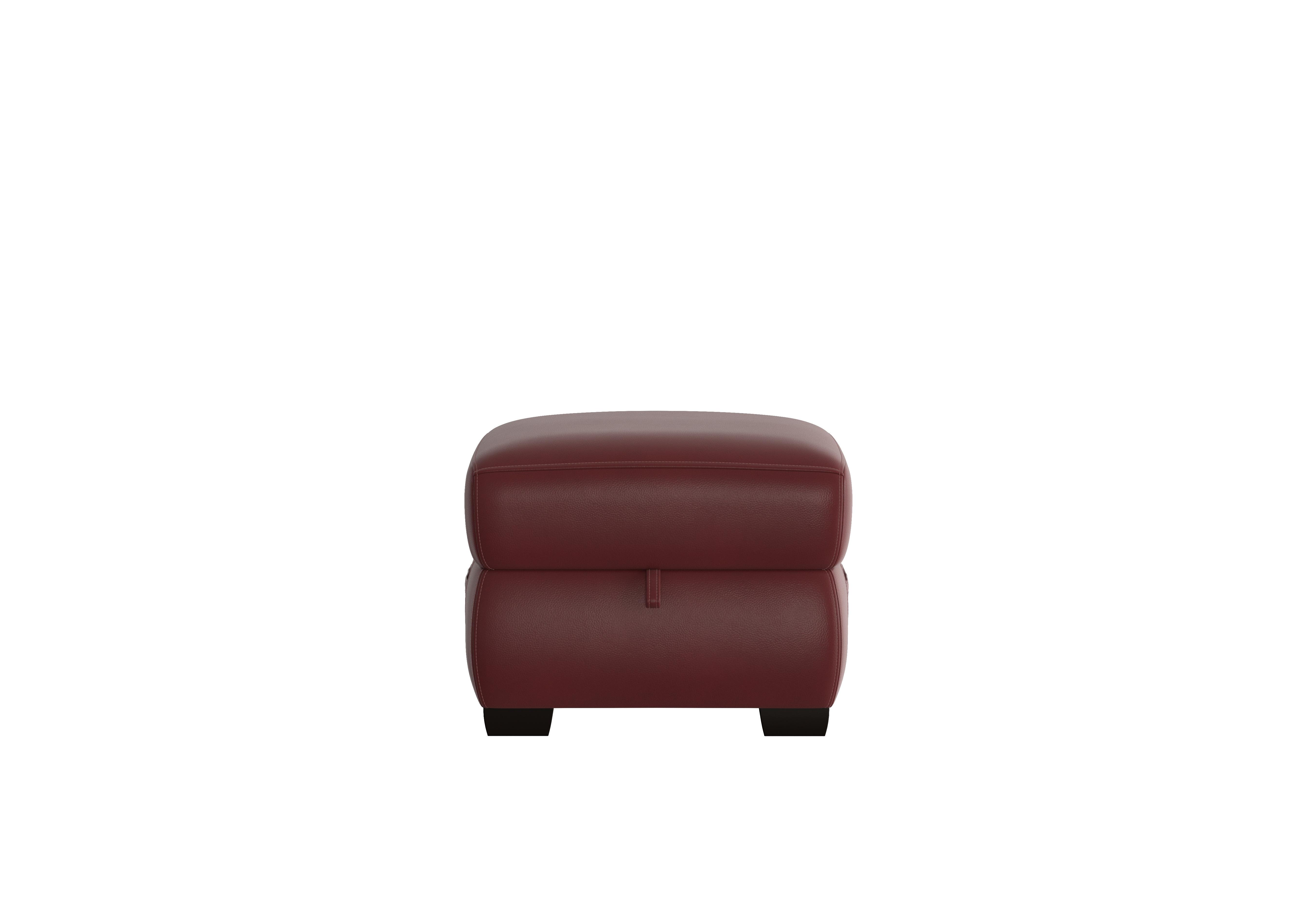 Starlight Express Leather Storage Footstool in Nc-035c Deep Red on Furniture Village