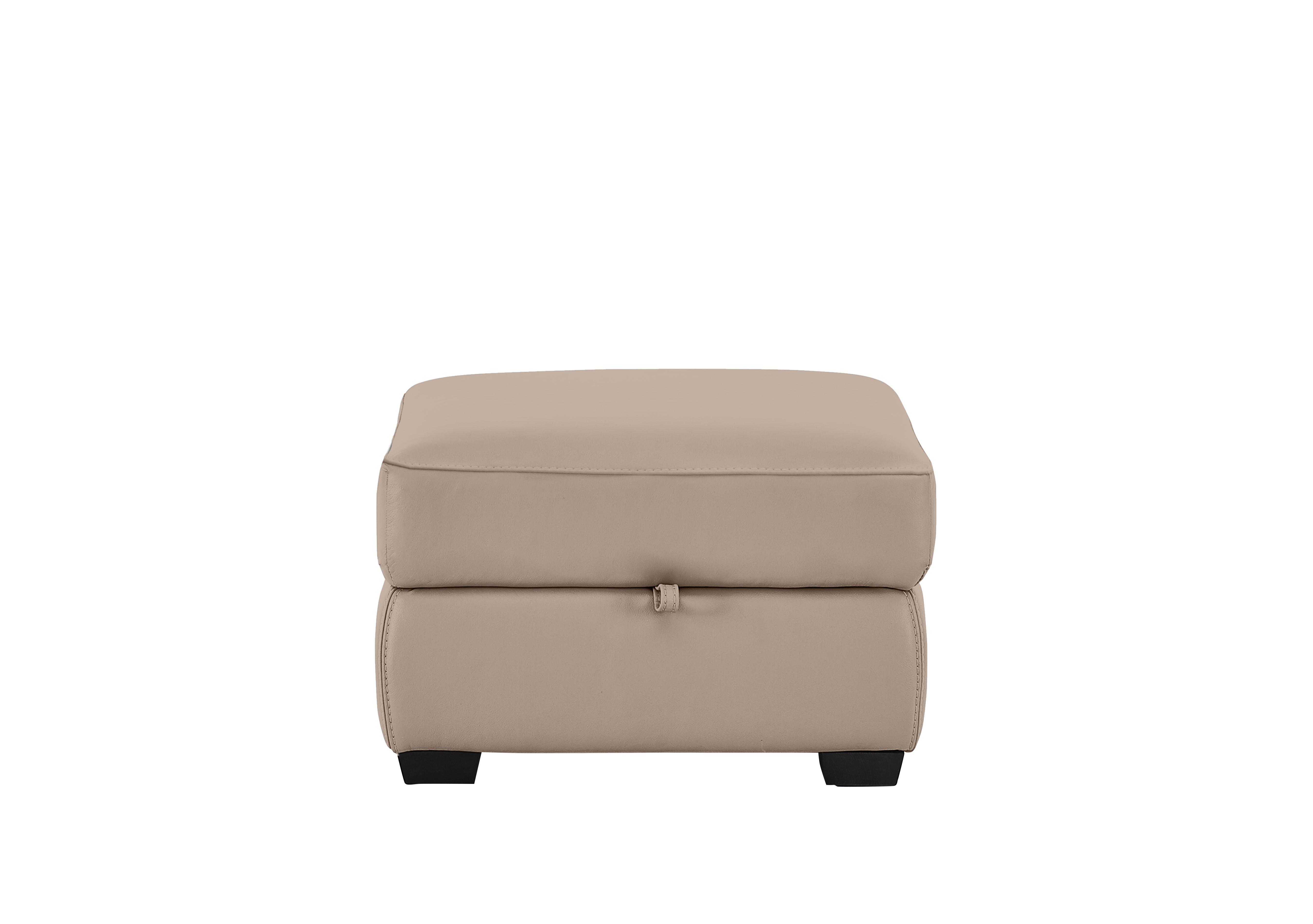 Starlight Express Leather Storage Footstool in Nc-039c Pebble on Furniture Village