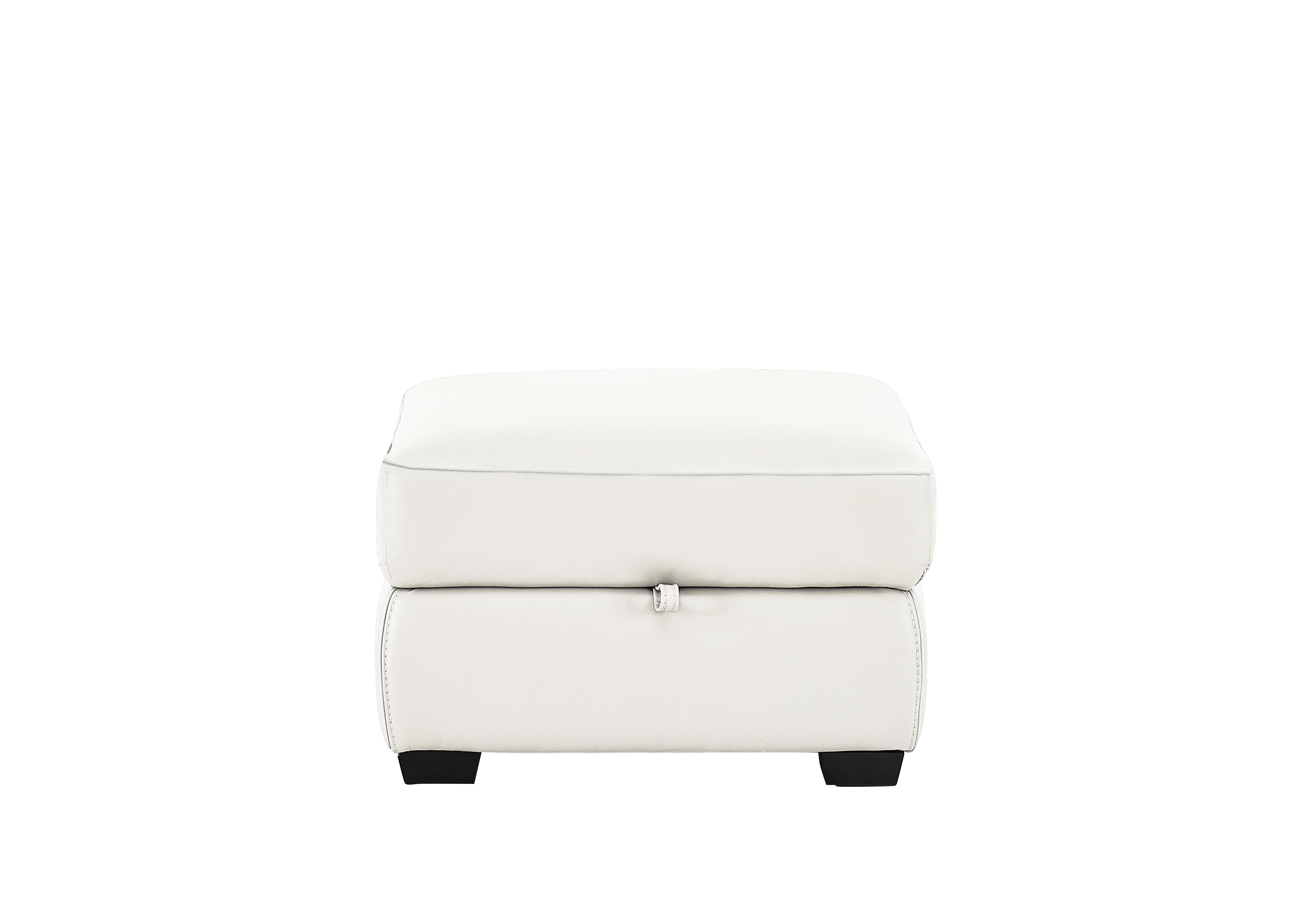 Starlight Express Leather Storage Footstool in Nc-744d Star White on Furniture Village