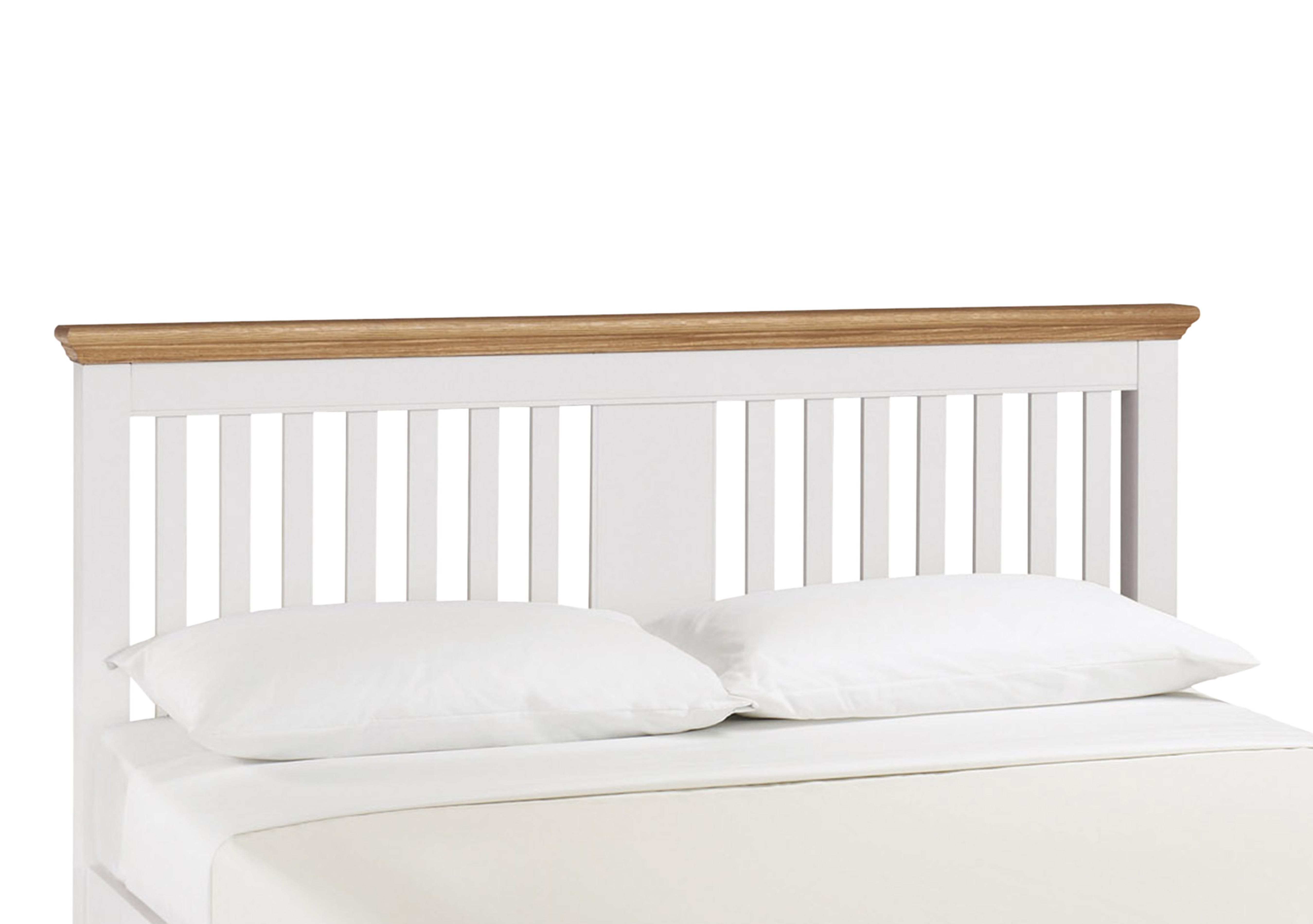 Emily Wooden Floor Standing Headboard in Ivory And Oak on Furniture Village