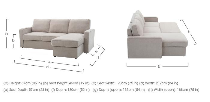 Ava Fabric Chaise Sofa Bed with Storage in  on Furniture Village