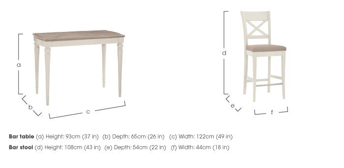 Annecy Bar Table with 2 Leather Cross Back Bar Stools in  on Furniture Village
