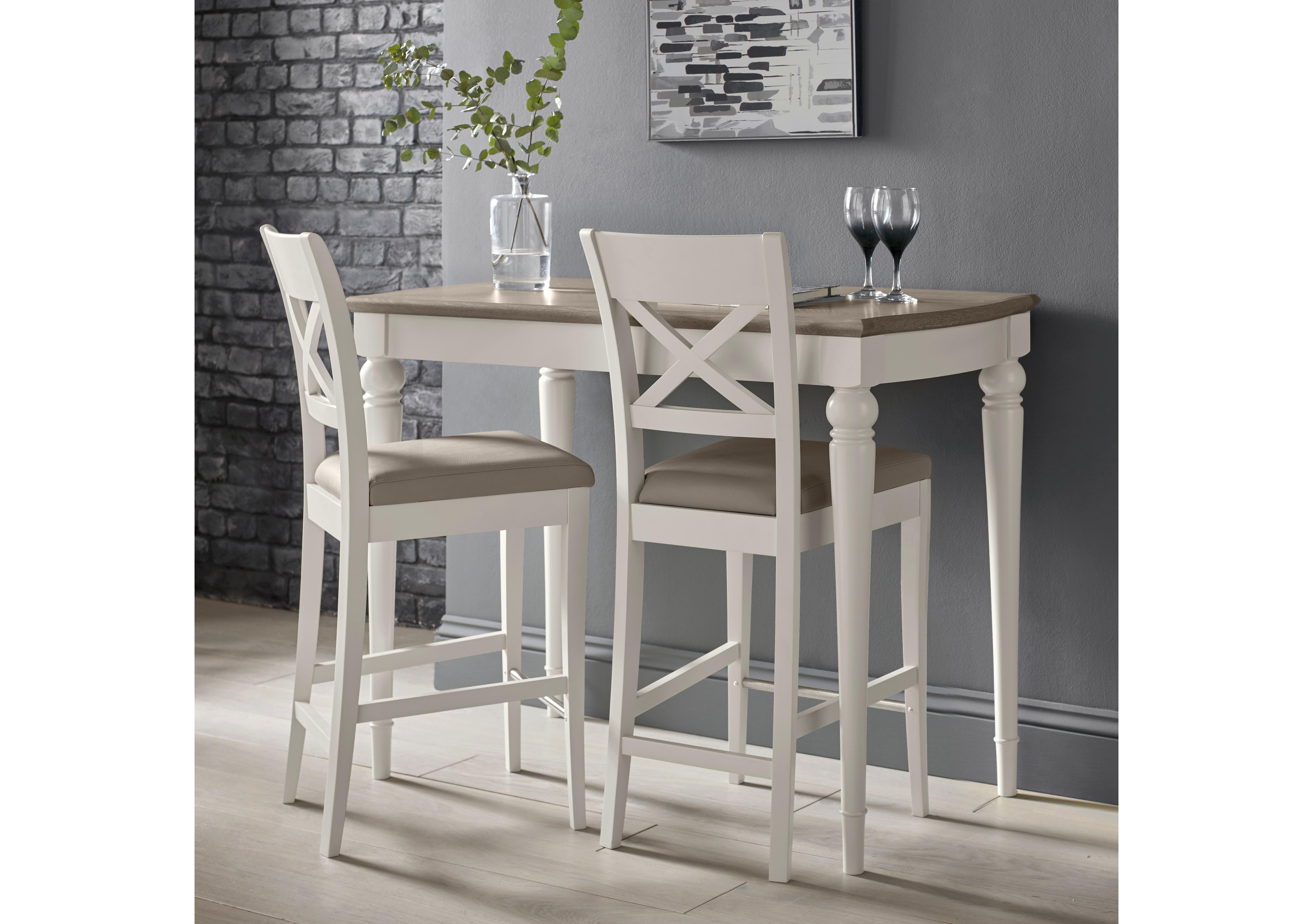 Annecy Pair of Faux Leather Cross Back Bar Stools in  on Furniture Village