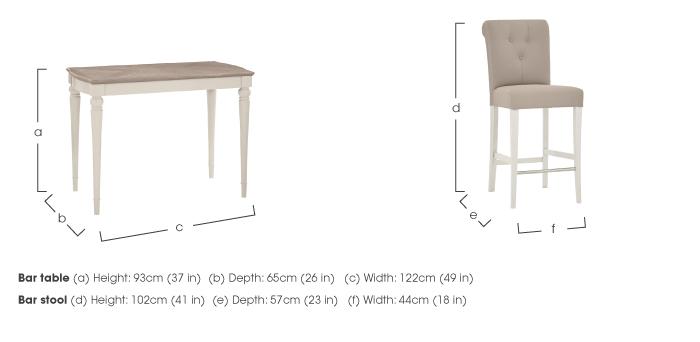 Annecy Bar Table with 2 Faux Leather Roll Back Bar Stools in  on Furniture Village