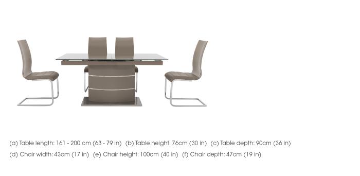 Malibu Taupe Extending Table and 4 Lacquer Dining Chairs in  on Furniture Village