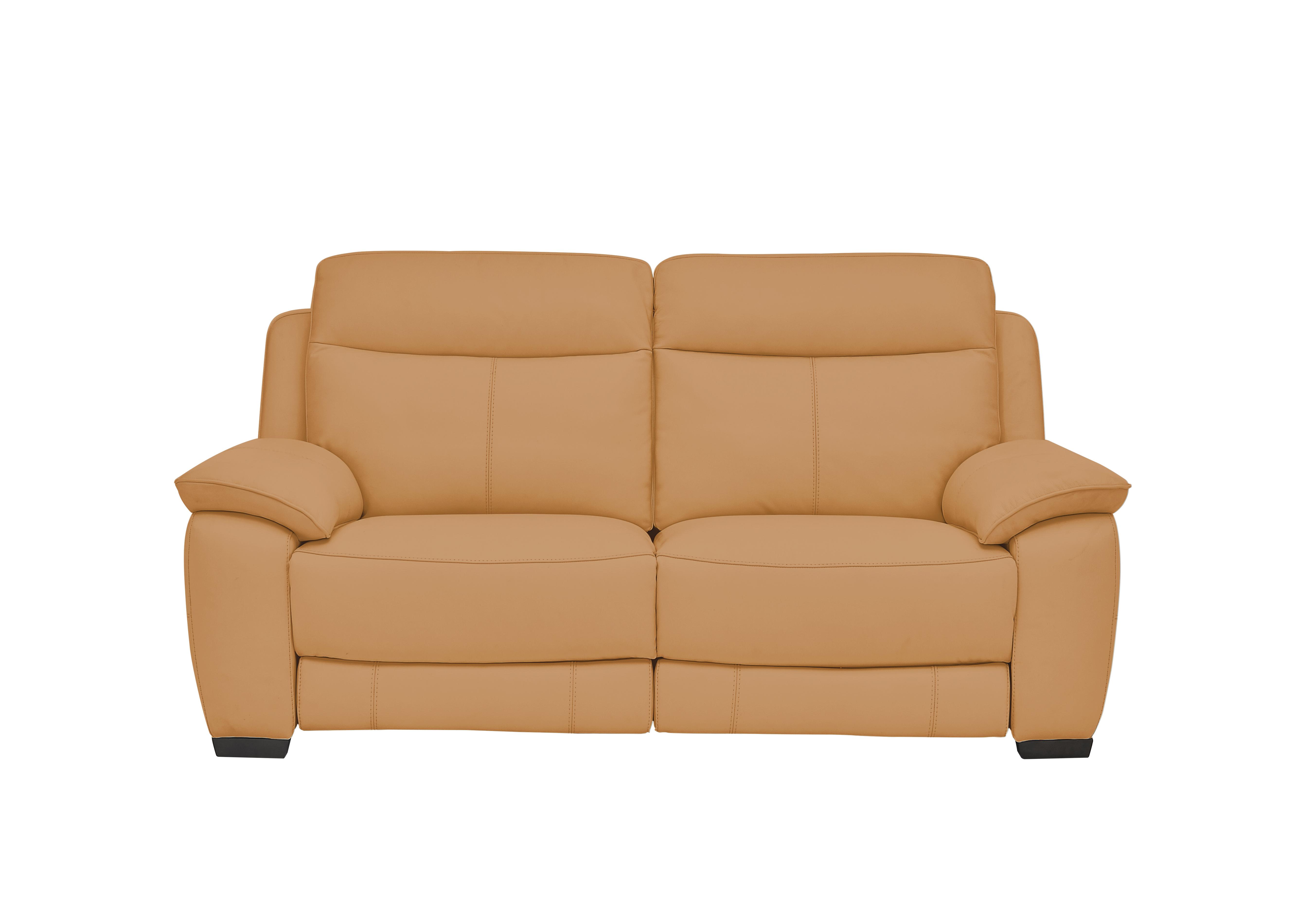 Starlight Express 2 Seater Leather Recliner Sofa with Power Headrests in Bv-335e Honey Yellow on Furniture Village