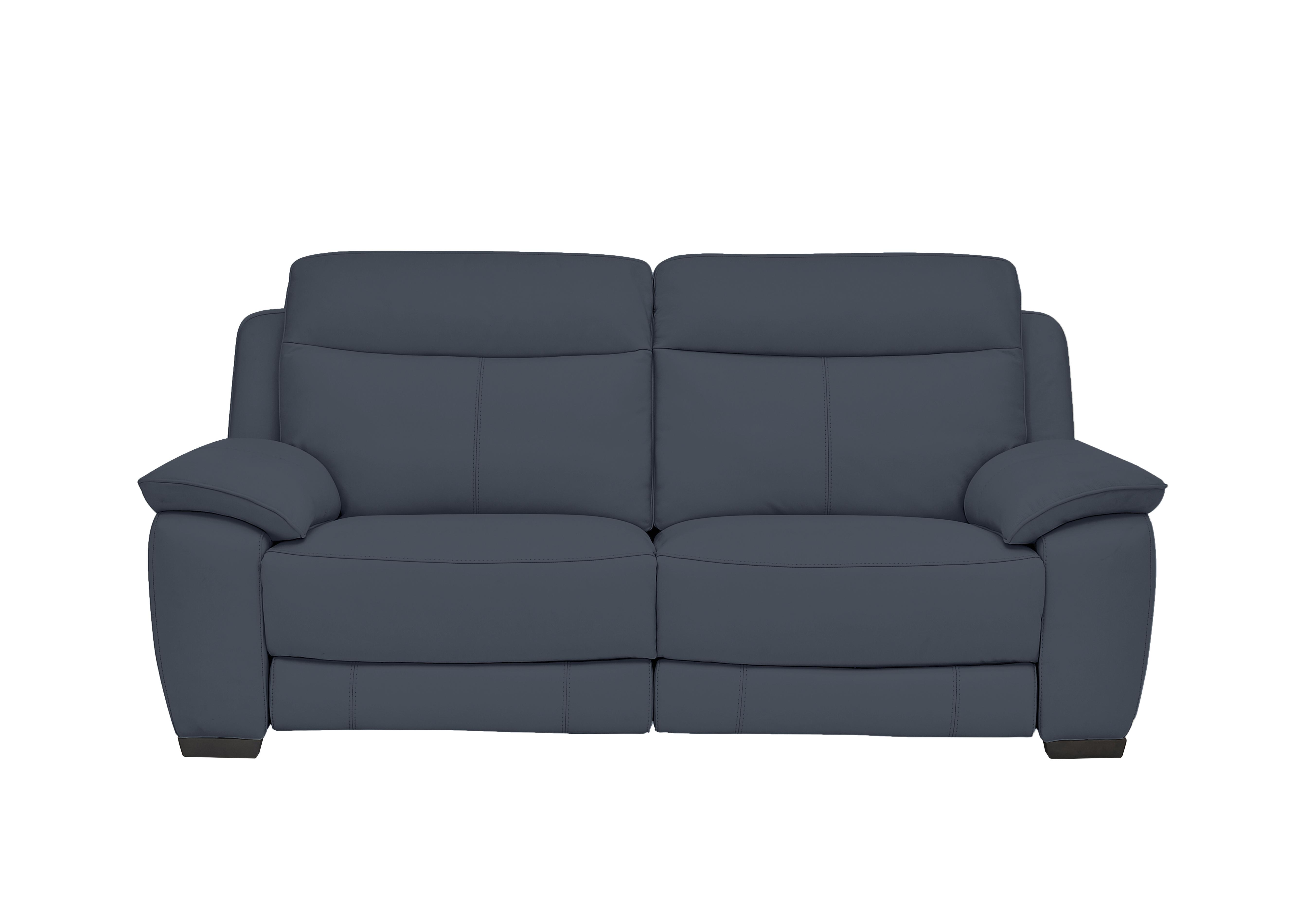 Starlight Express 3 Seater Leather Recliner Sofa with Power Headrests in Bv-313e Ocean Blue on Furniture Village