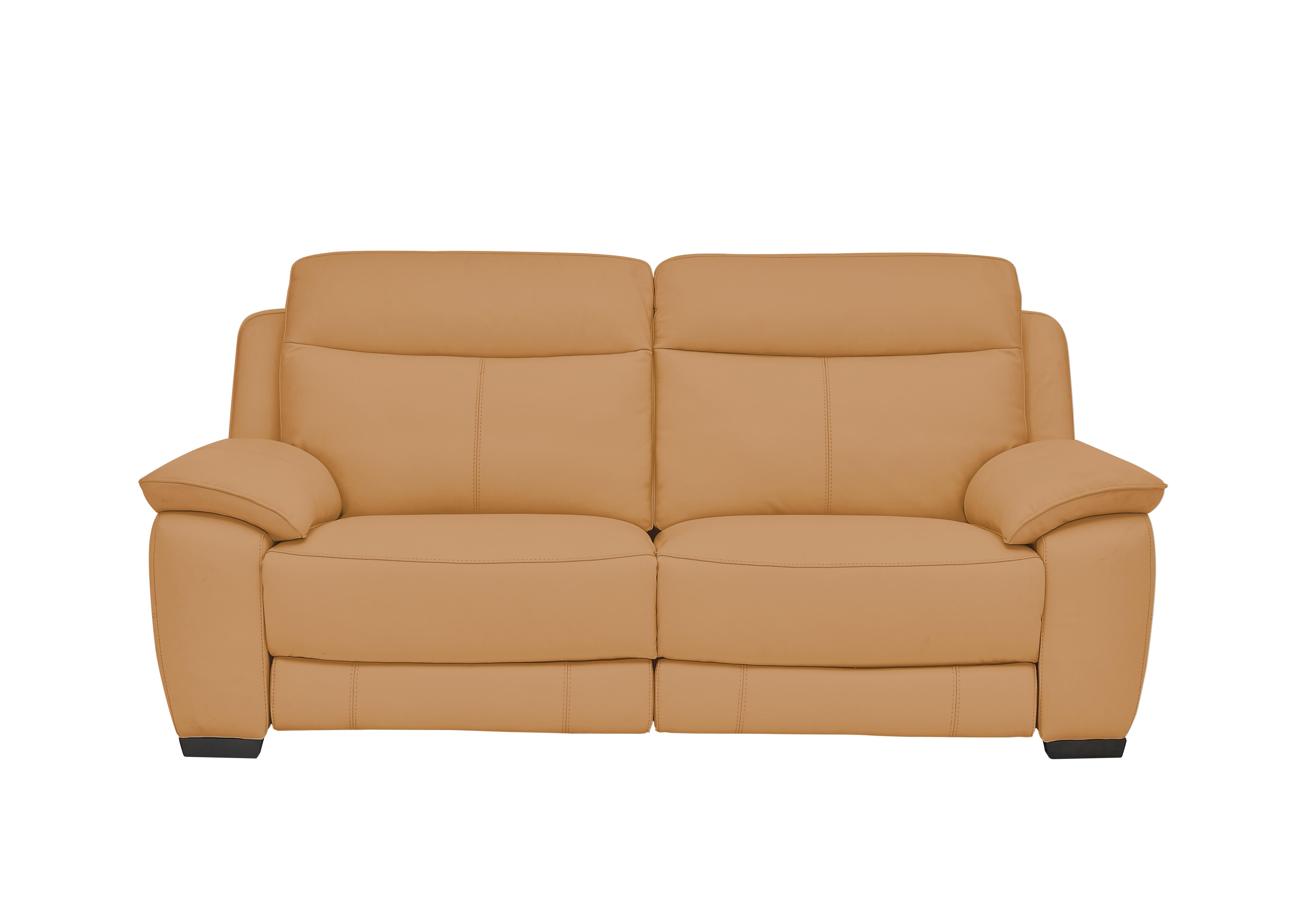 Starlight Express 3 Seater Leather Recliner Sofa with Power Headrests in Bv-335e Honey Yellow on Furniture Village