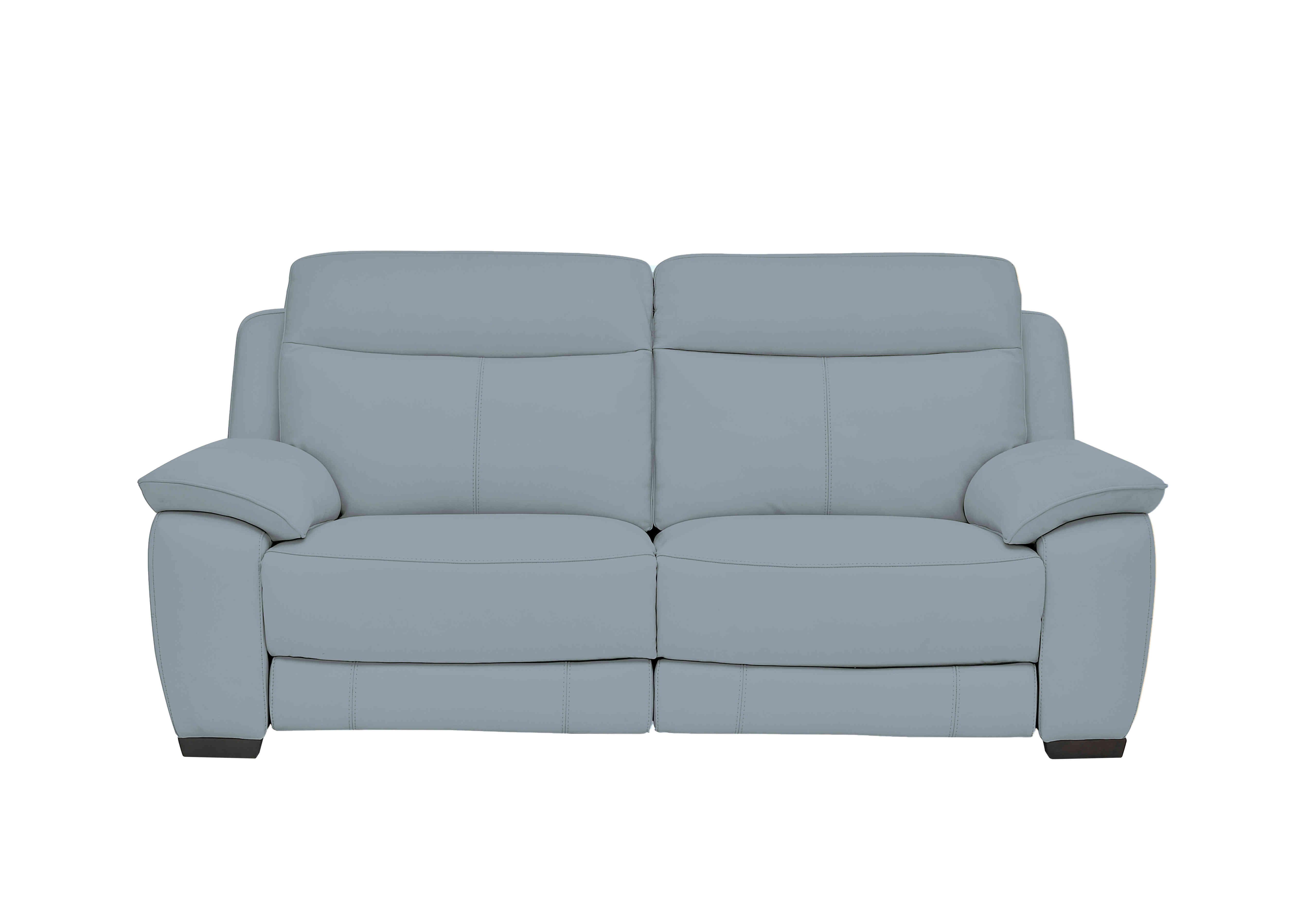Starlight Express 3 Seater Leather Recliner Sofa with Power Headrests in Nc-026e Pearl Blue on Furniture Village