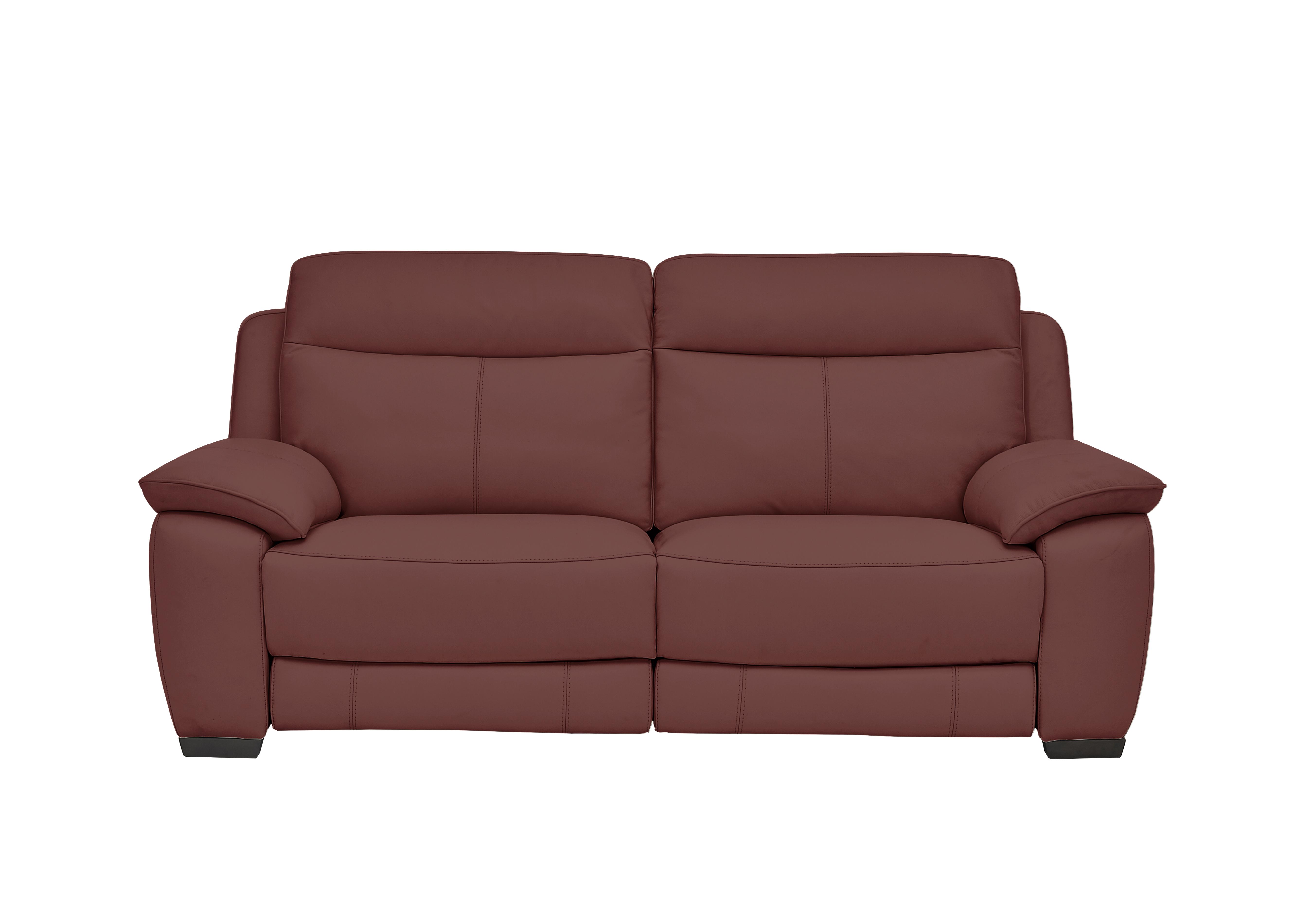 Starlight Express 3 Seater Leather Recliner Sofa with Power Headrests in Nc-035c Deep Red on Furniture Village