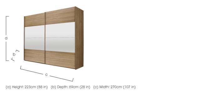 Melbourne 270cm 2 Door Sliding Wardrobe in  on Furniture Village