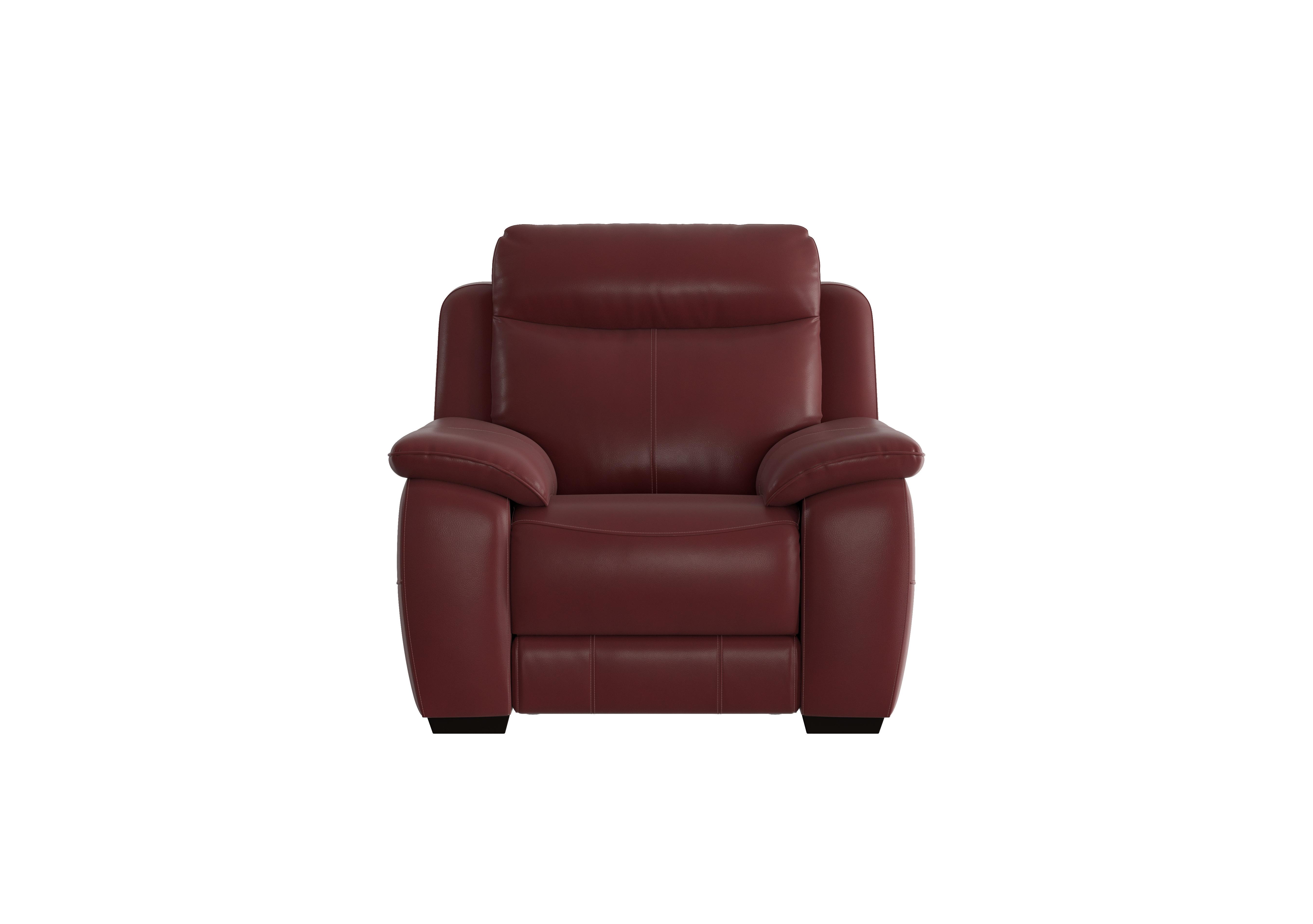 Starlight Express Leather Armchair in Bv-035c Deep Red on Furniture Village