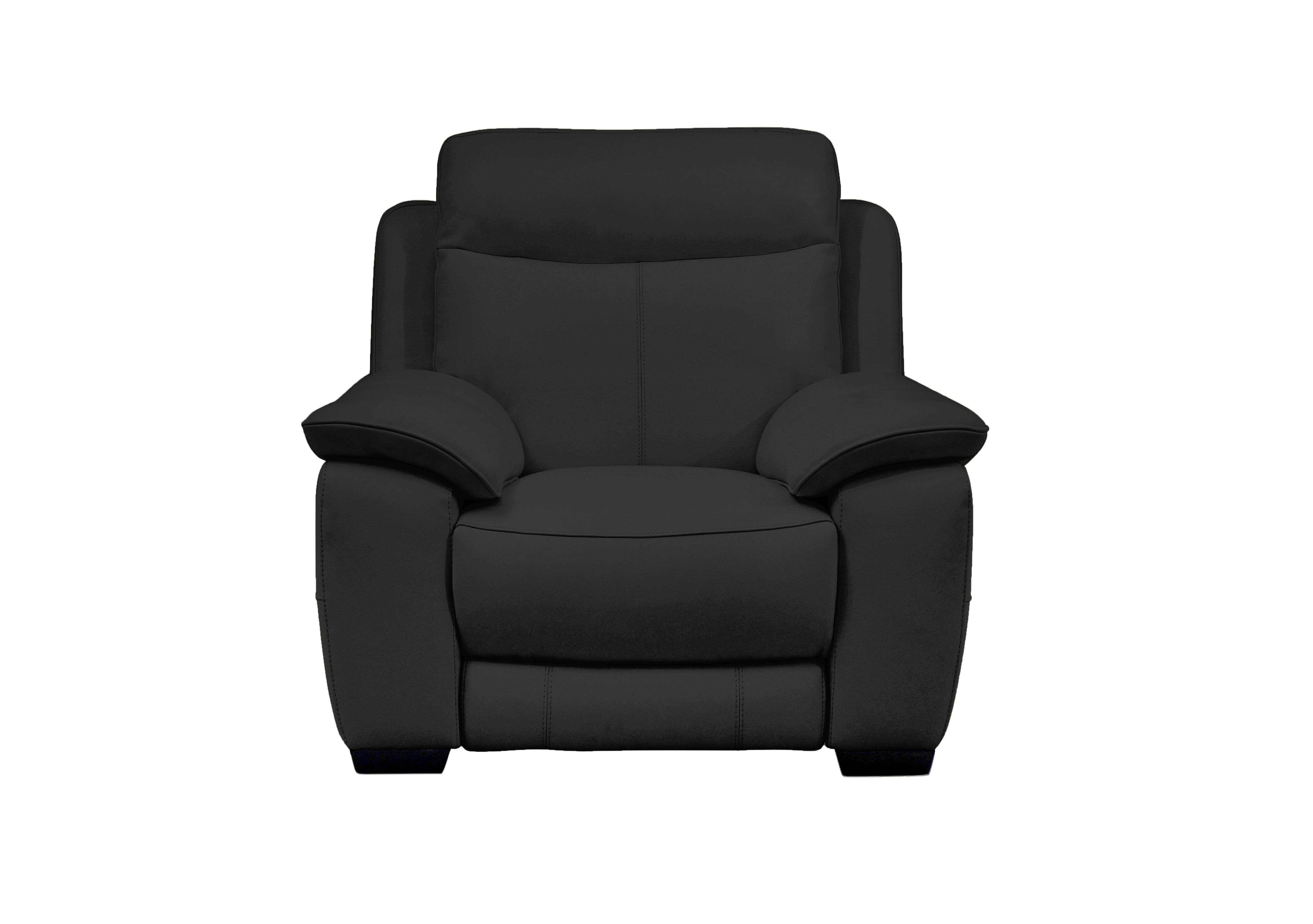 Starlight Express Leather Armchair in Bv-3500 Classic Black on Furniture Village